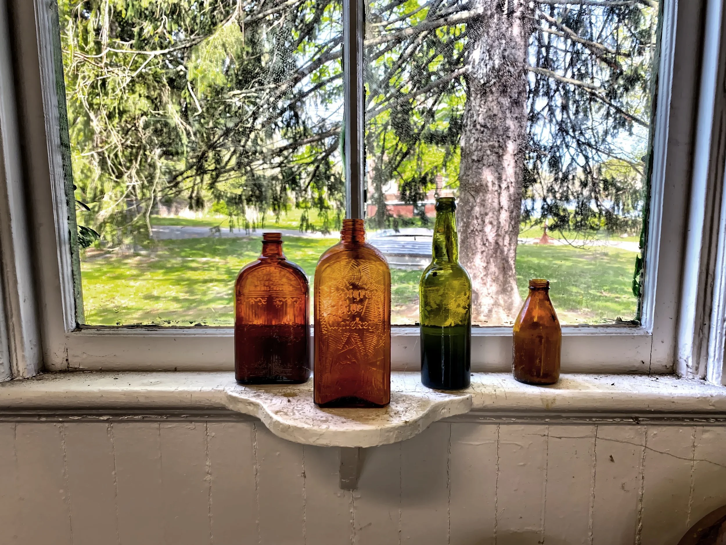  Old colored bottles 