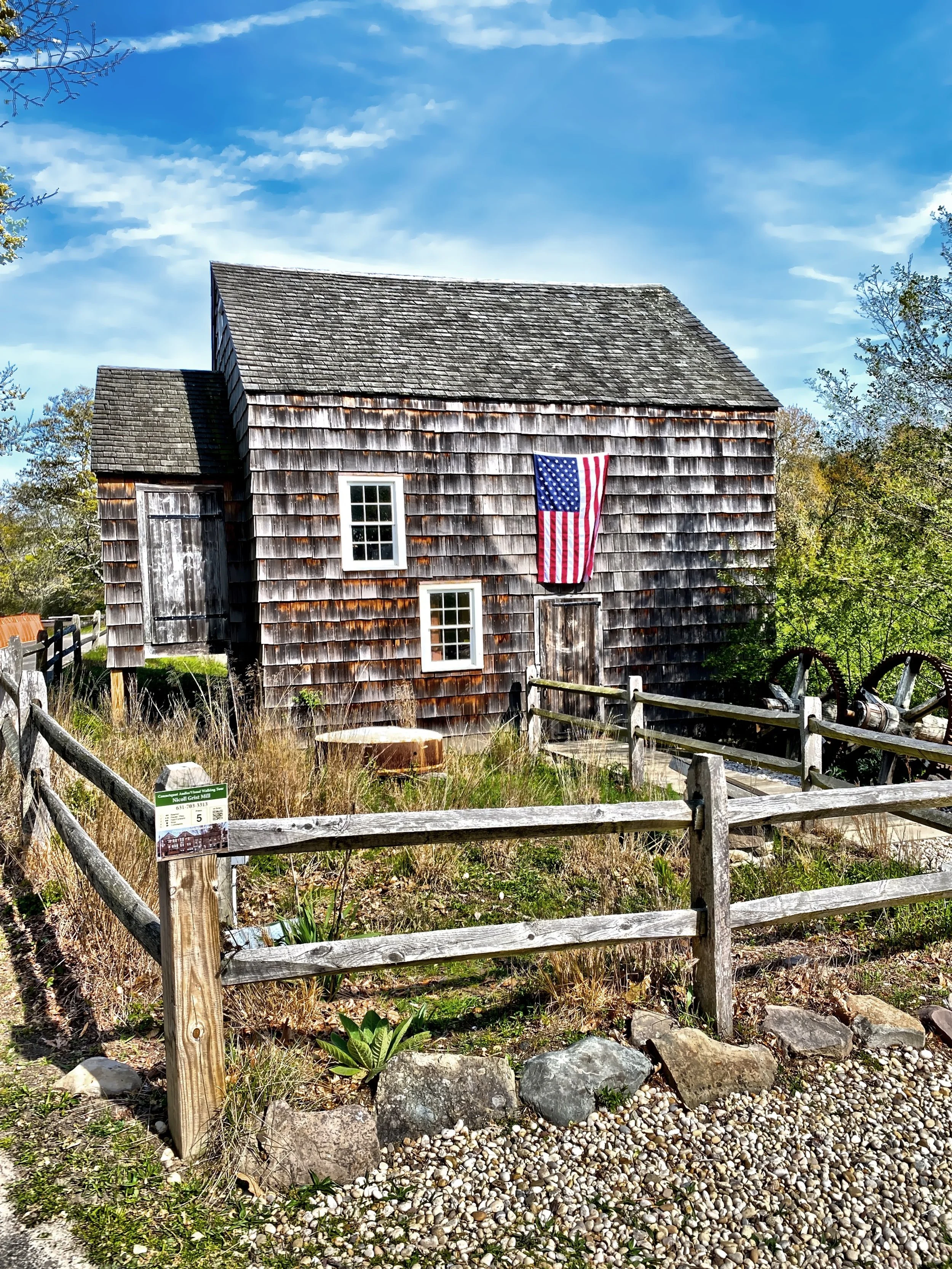  The Nicoll Grist Mill building was original to the property, first constructed in the early 1700’s and has been rebuilt and moved several times over the years. 
