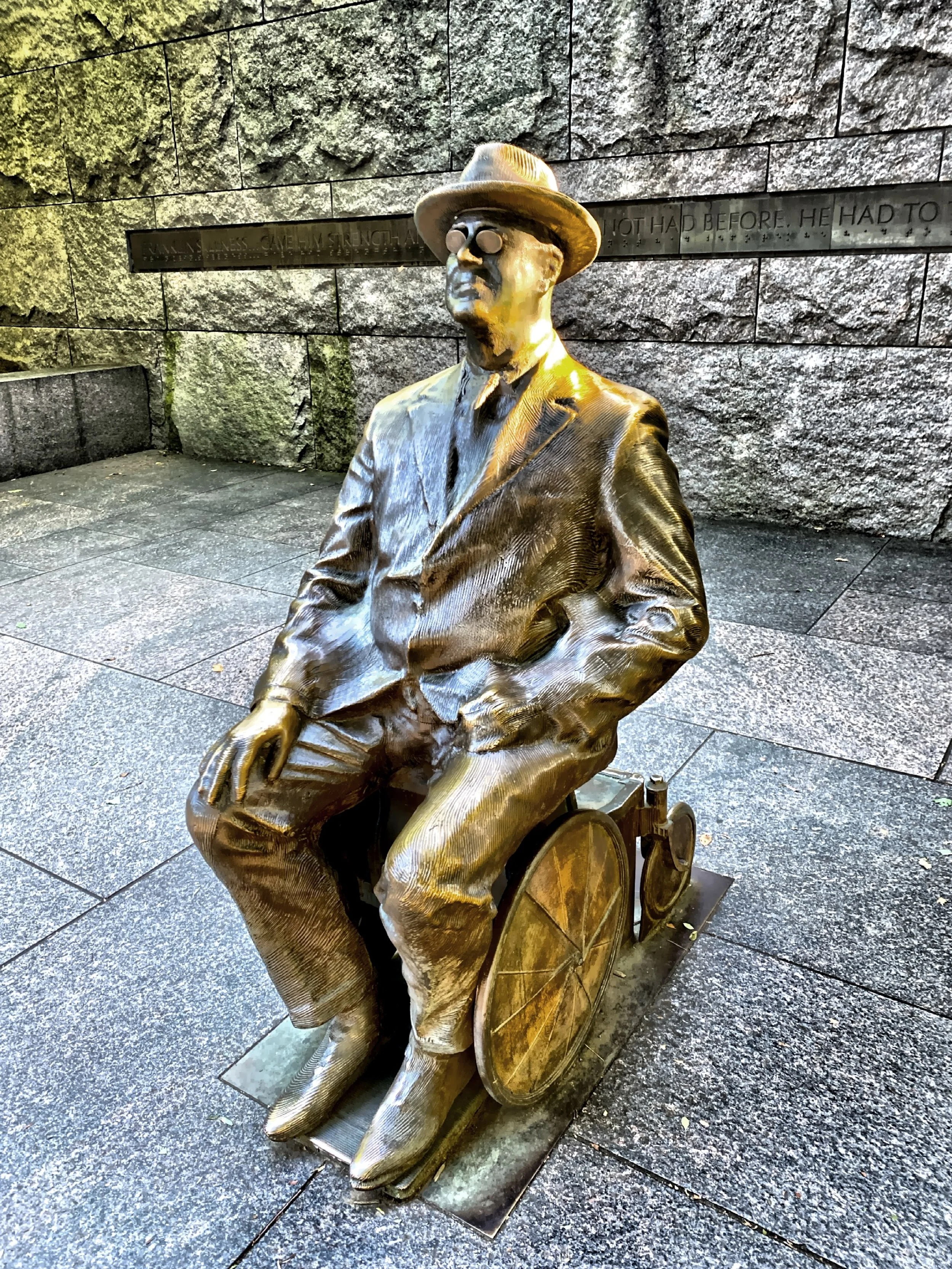  A sculpture of Franklin Delano Roosevelt at the FDR Memorial. 