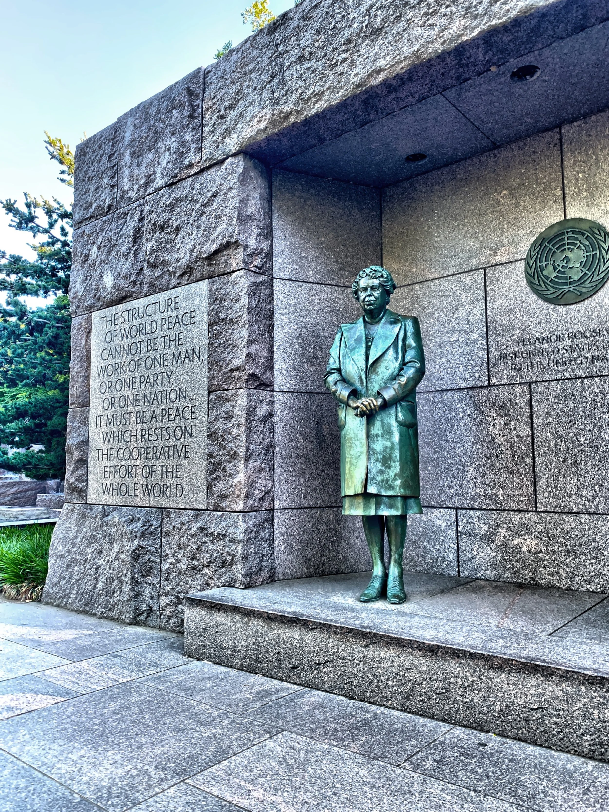  A statue of Eleanor Roosevelt, part of the FDR Memorial 