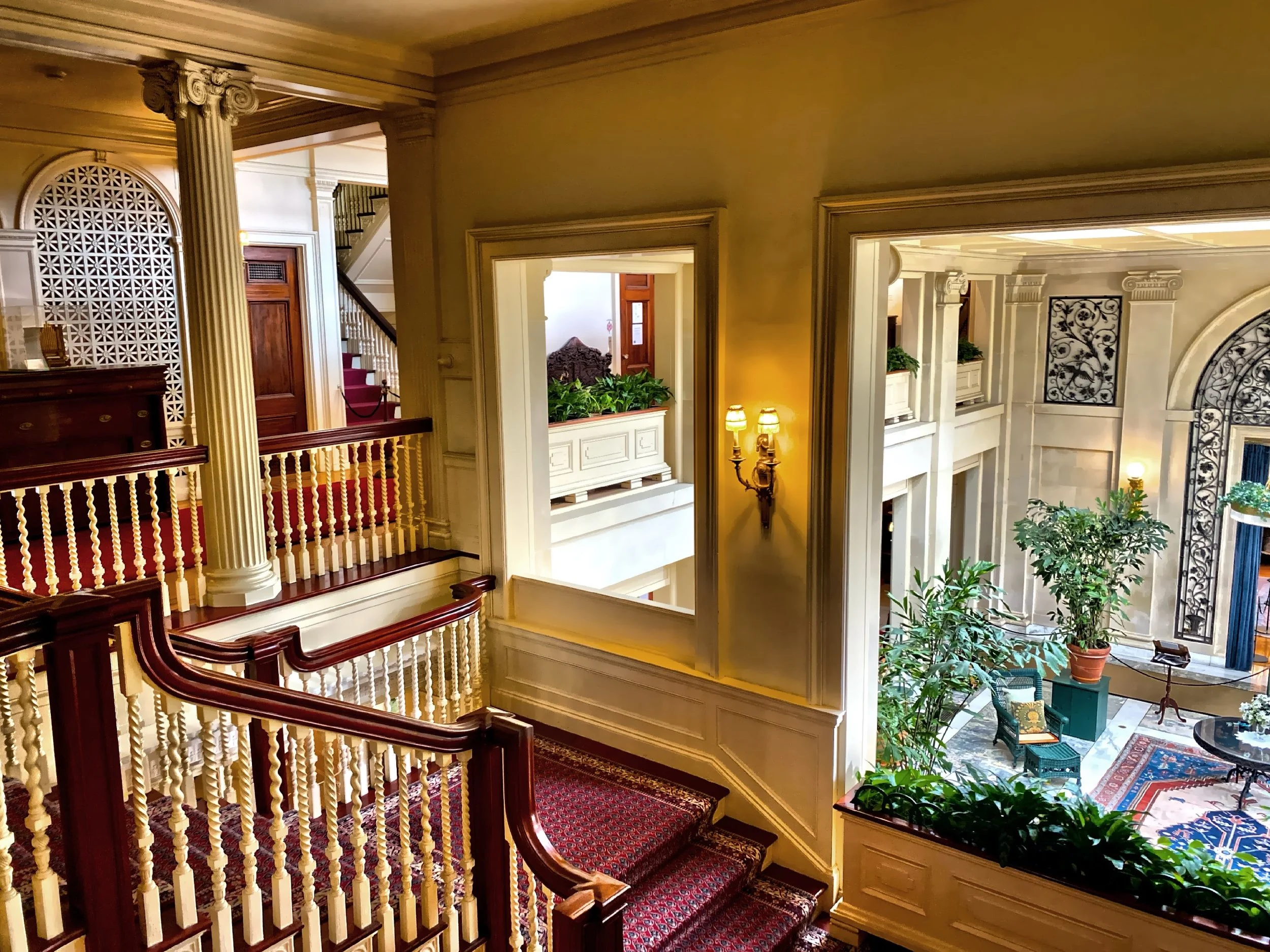  On the second floor landing looking into the conservatory. 