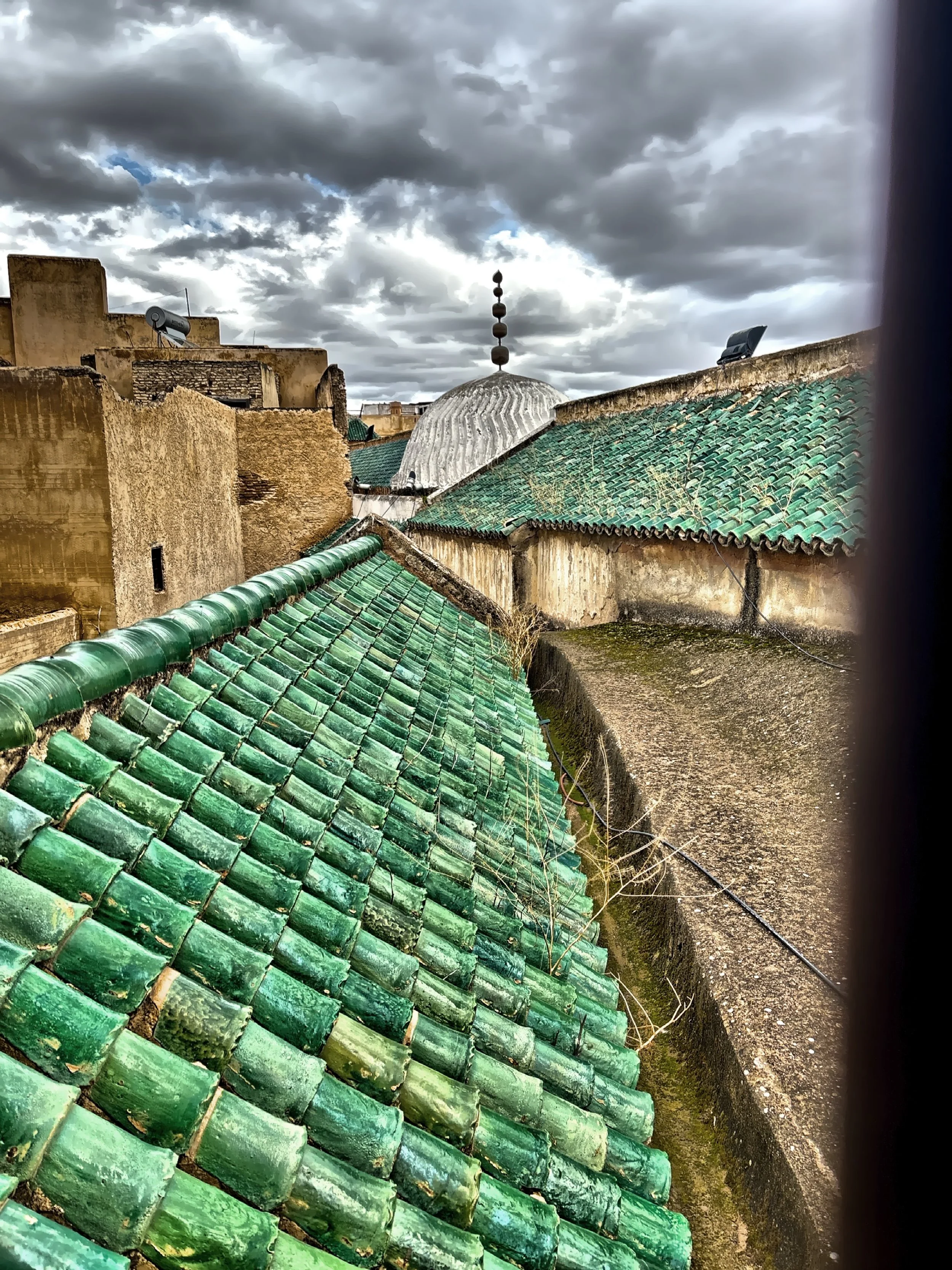  Another view of the green tile roof. 