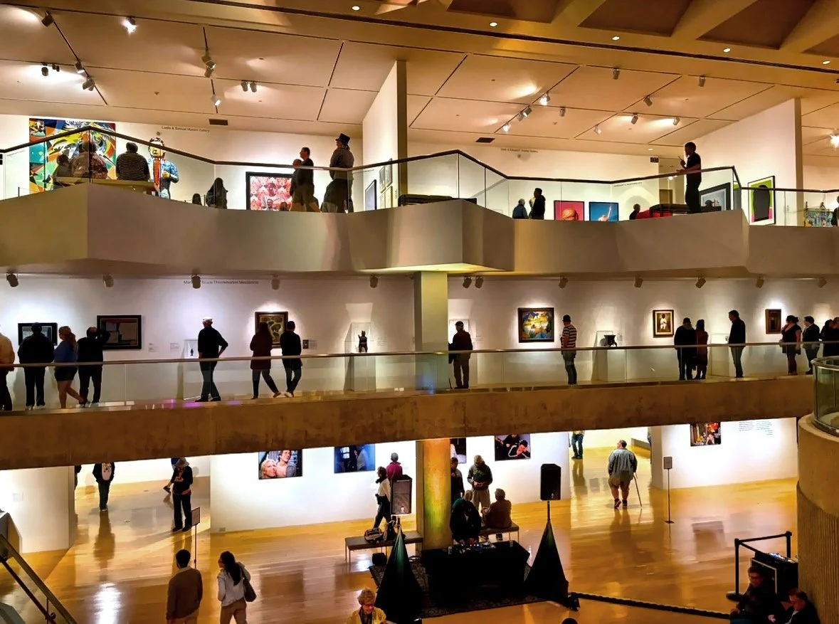  Inside the Palm Springs Art Museum which showcases contemporary and Native American art. 