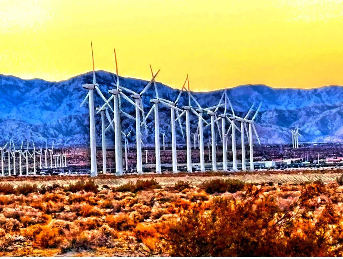  Palm Springs windmills produce 600 million kilowatt-hours annually. They provide enough energy to power almost the entire Coachella Valley. 
