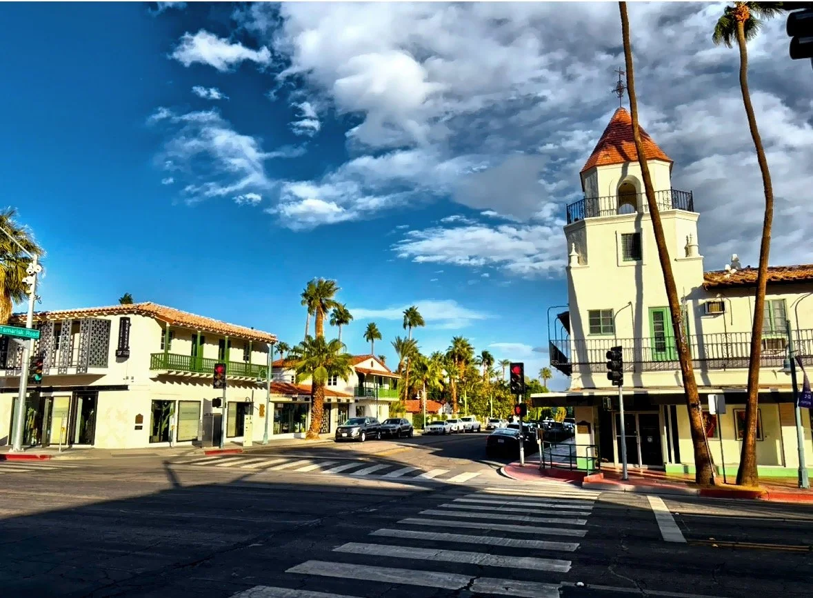  The Spanish-style tower of the Pacific Building built in 1936 on North Palm Canyon Drive in the Uptown Design District. 