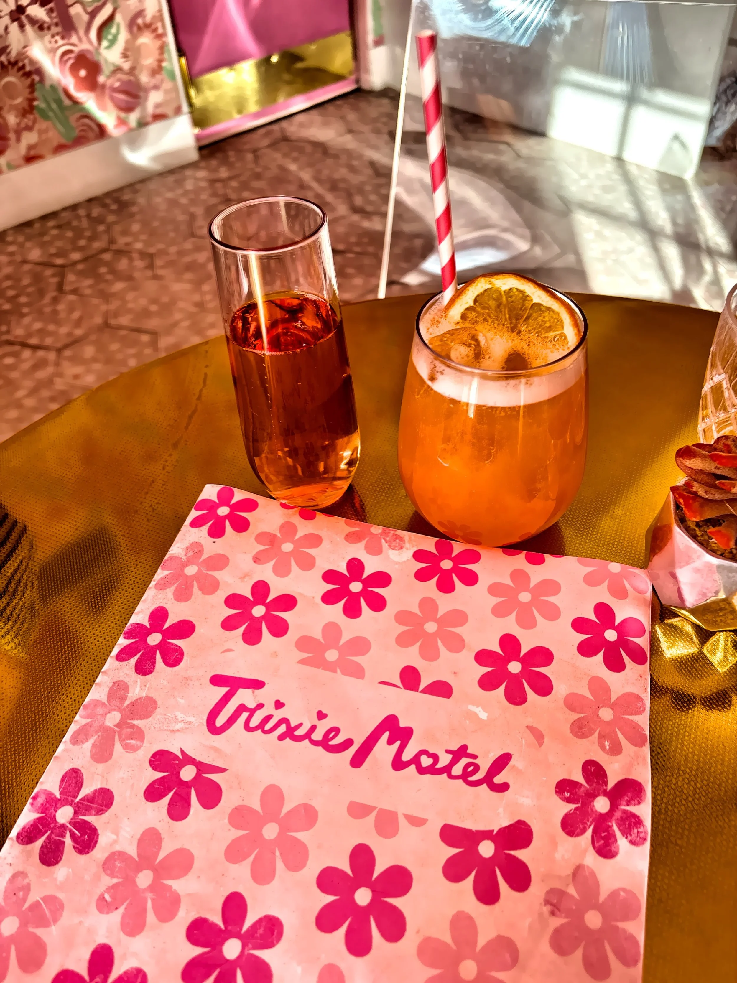  Pink cocktail are one menu at the pink paradise called Trixie Motel in the heart of the city. 