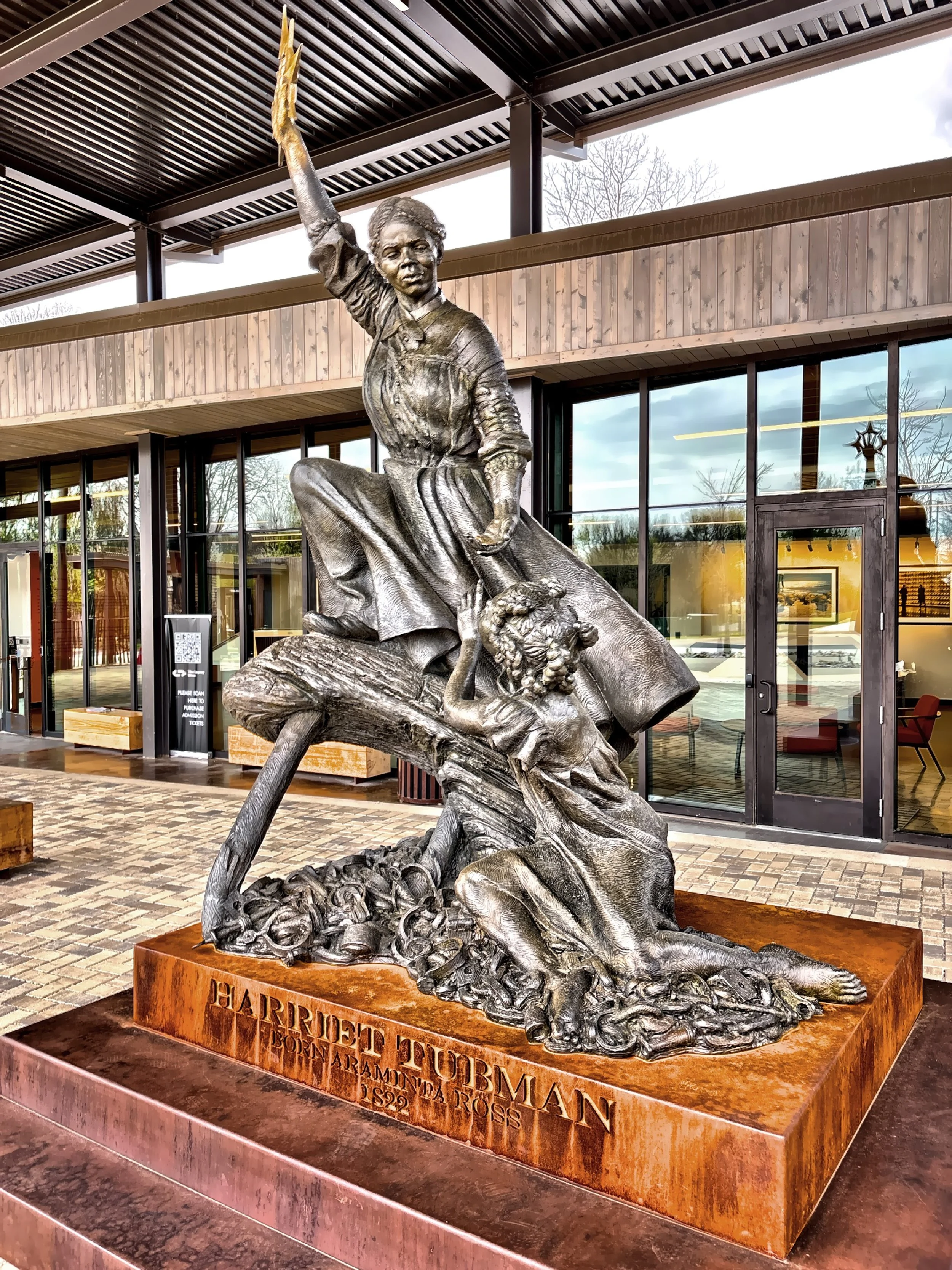  A sculpture of Harriet Tubman outside the visitors center at Freedom Monument Sculpture Park.  Photography was limited to only a few sculptures according to park administration..  