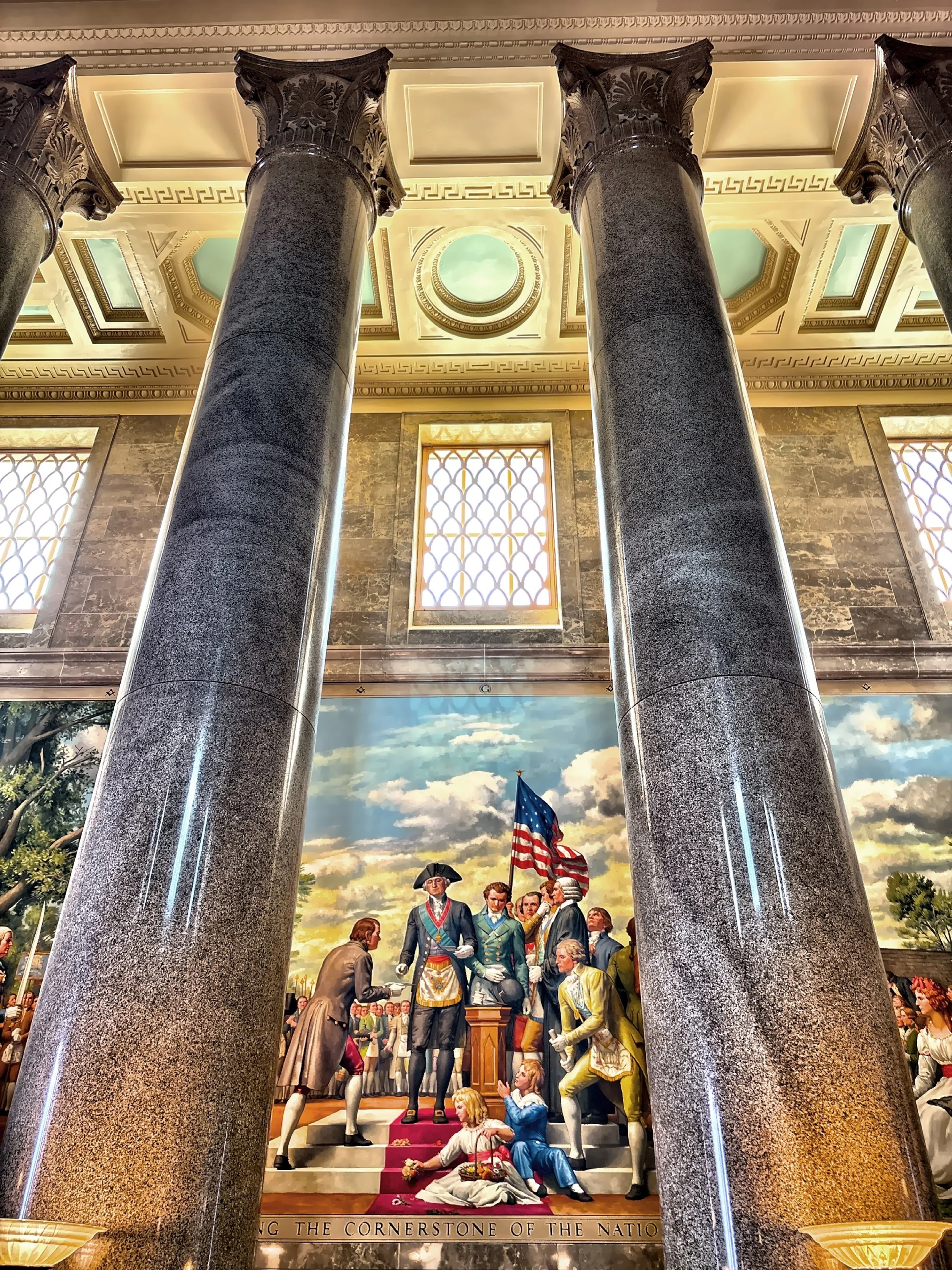  One of three murals in Memorial Hall painted by Allyn Cox in the 1950s. 