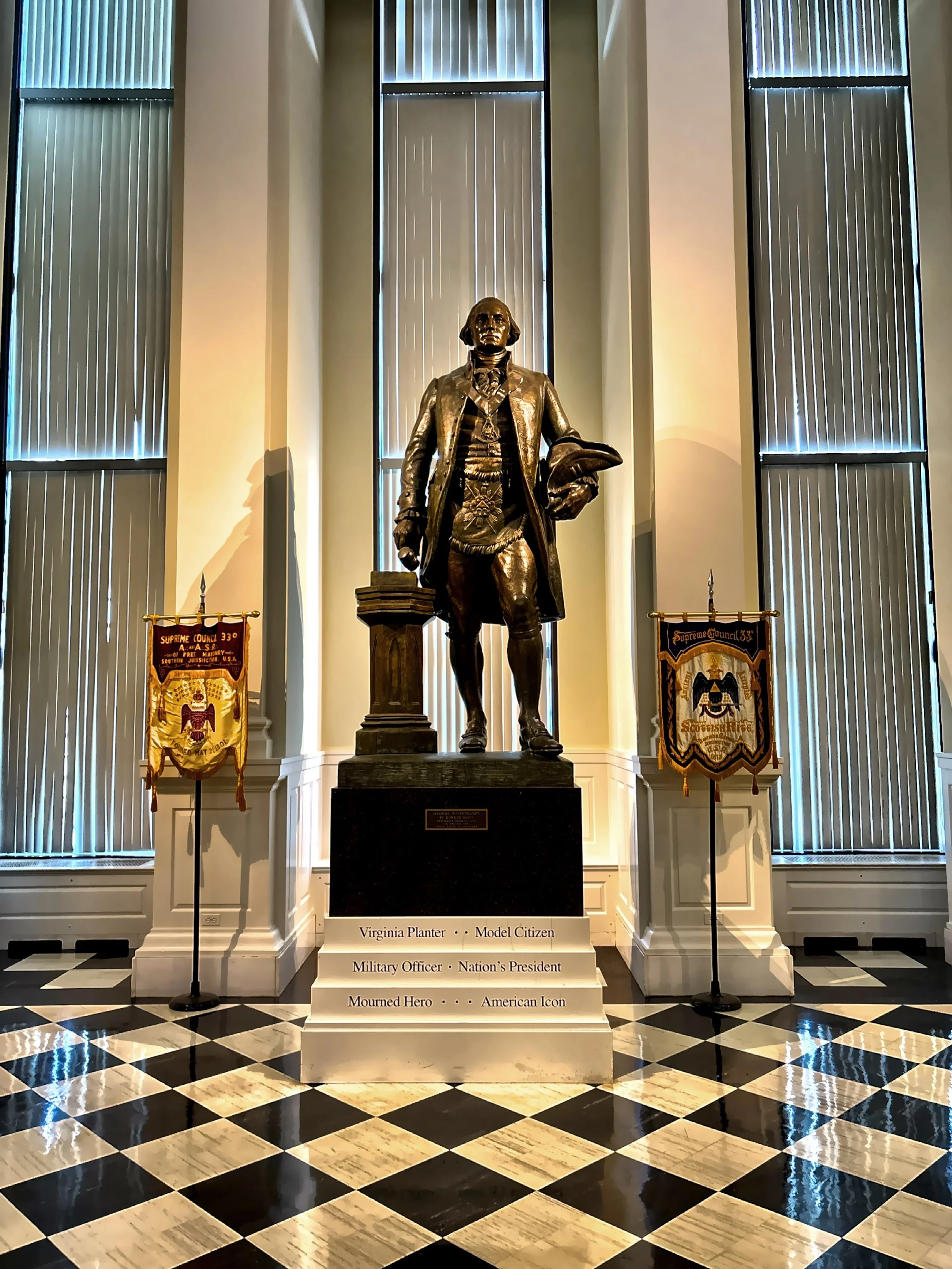  Freemasonry played a role in George Washington's life from the age of 20 when he first became an Entered Apprentice in the Fredericksburg Lodge until the day he died. 
