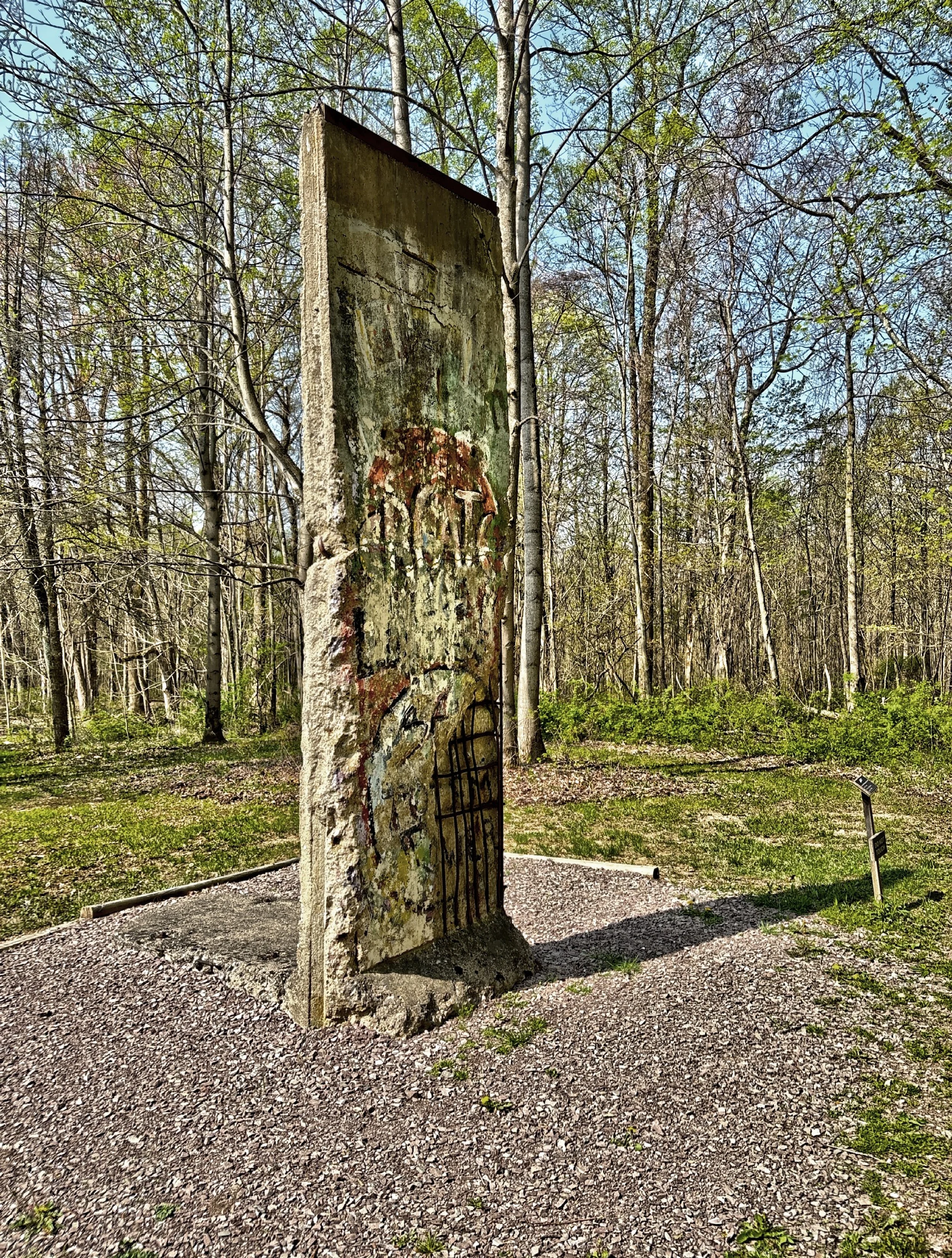  A section of the Berlin Wall on display on the grounds. 