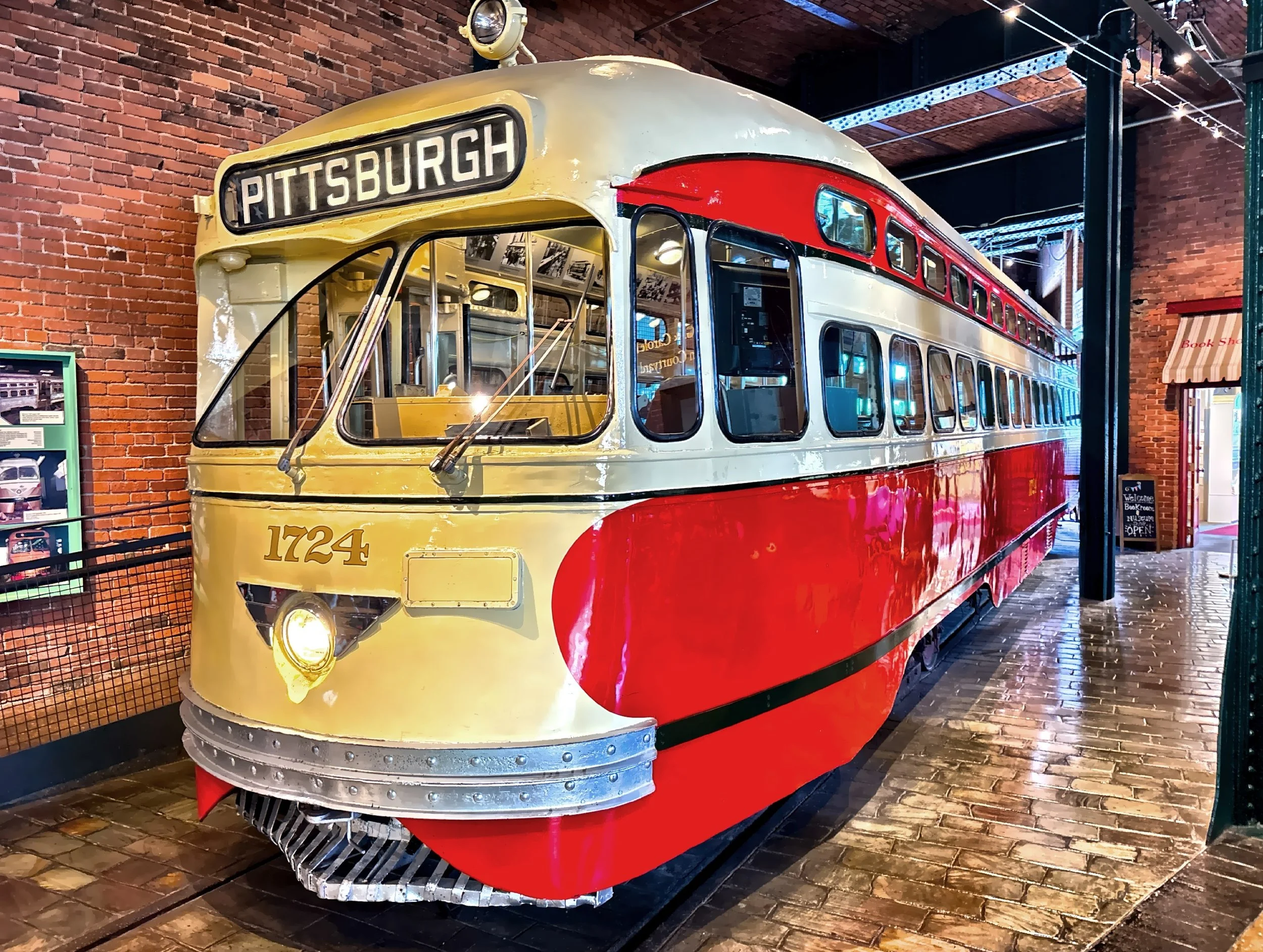  Vintage streetcar 1724 offers a glimpse into Pittsburgh’s transportation history. 