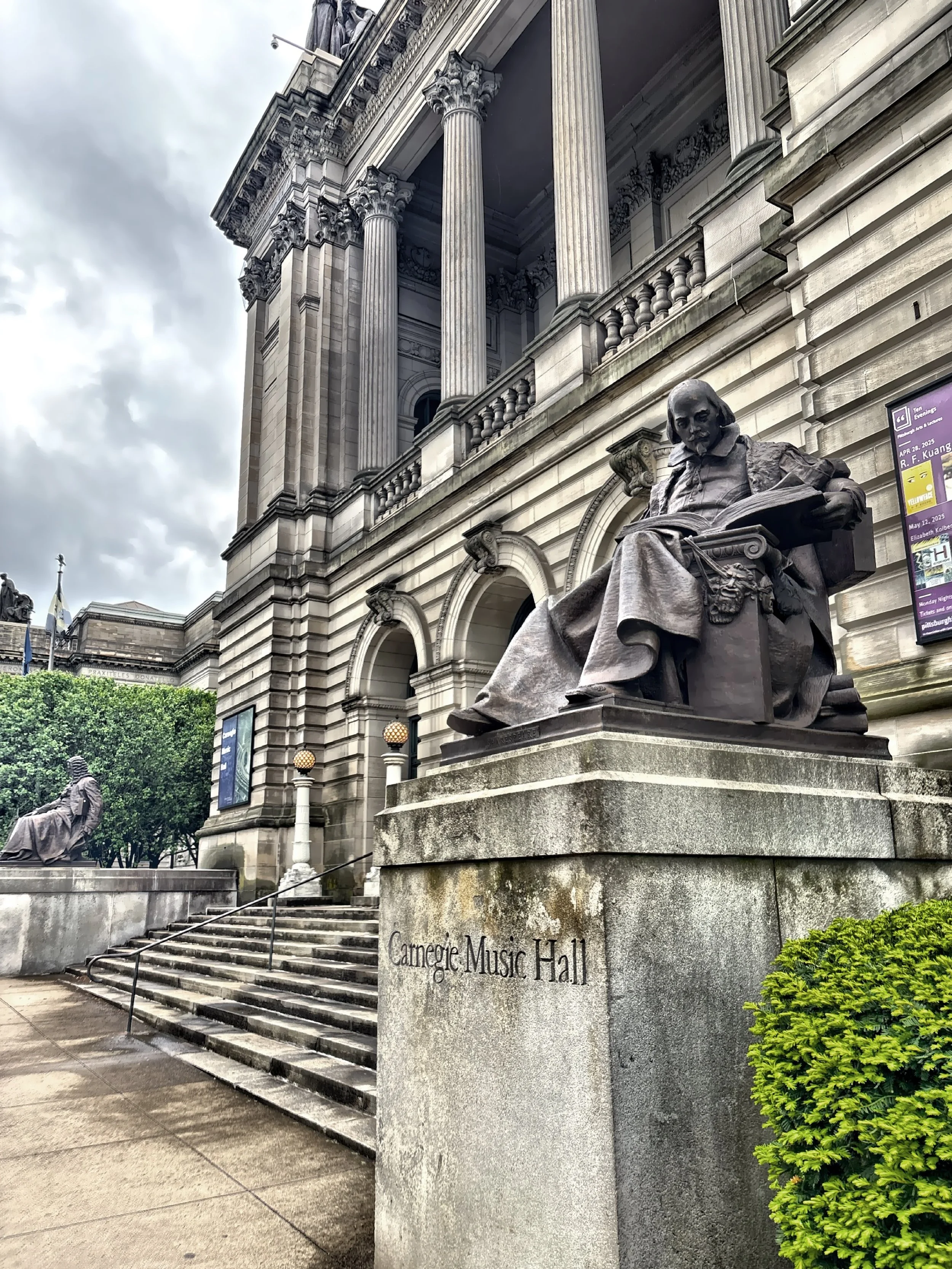  The exterior of the Carnegie Music Hall building. 