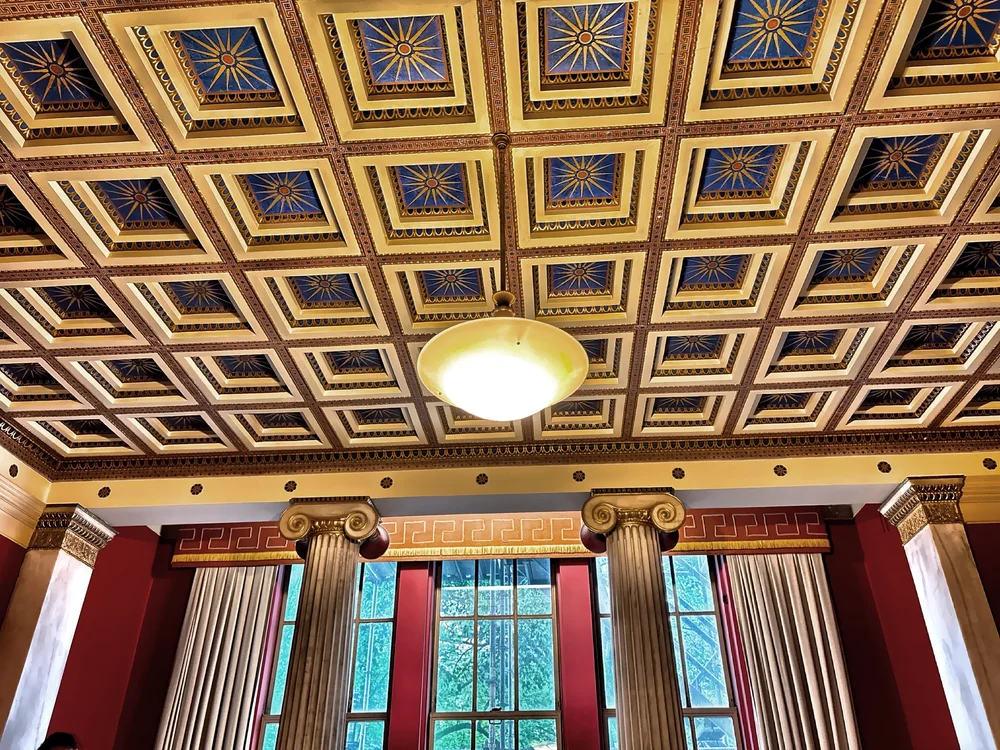  The Greek Room was designed in the 5th Century B.C. Classical style and was dedicated in 1941. 