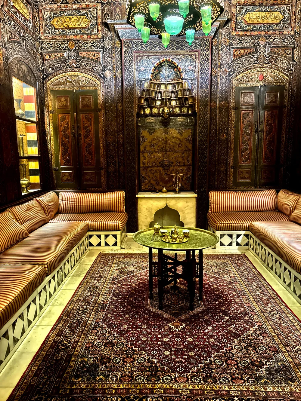  The Syria-Lebanon Room was dedicated in 1941.  It was originally the library of a wealthy Damascene merchant’s home, moved here intact. 