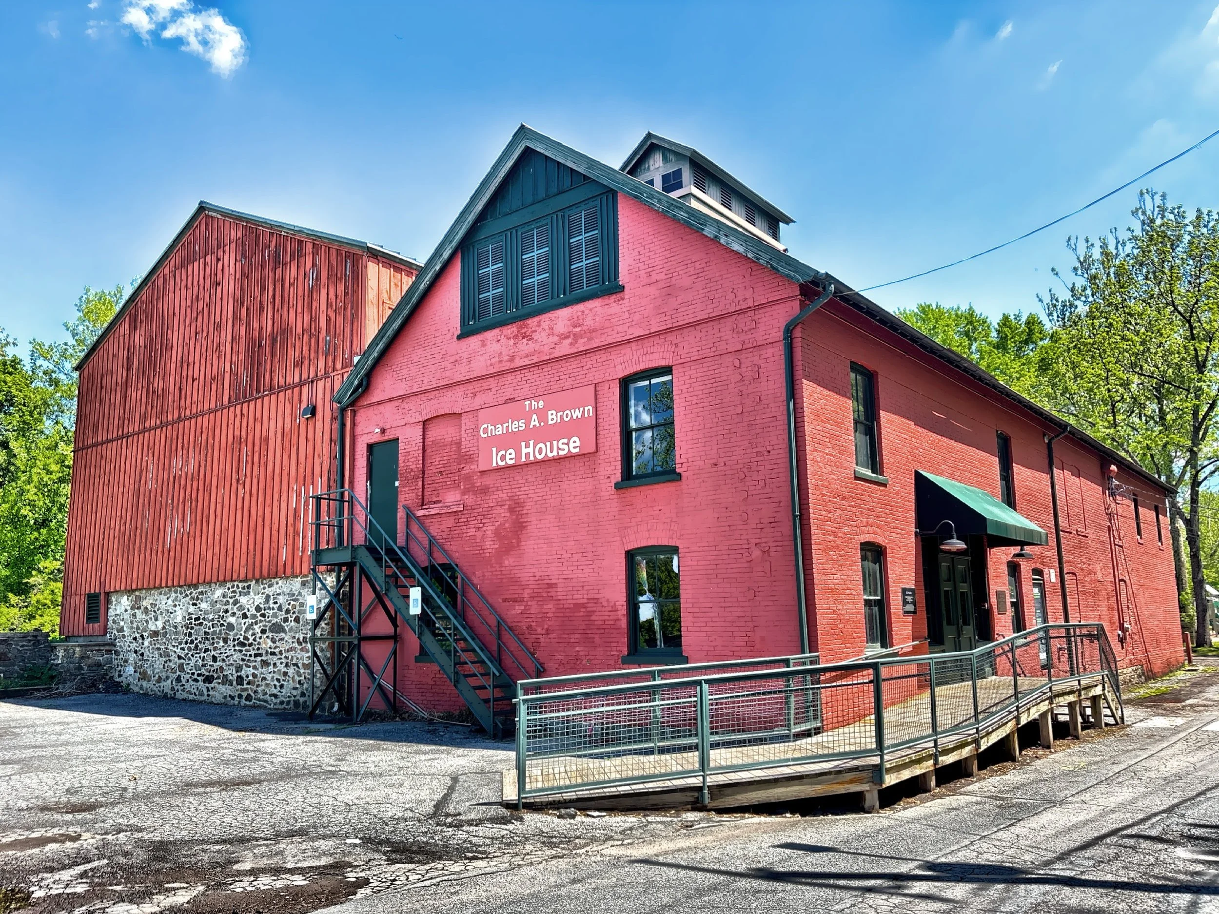  The Charles A Brown Ice House, a historic building located along the Lehigh River, is now an arts venue. 