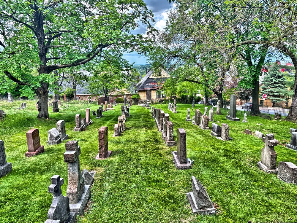  St. Michael’s Cemetery, which overlooks the former campus, is the final resting place for some former Bethlehem Steel employees. 