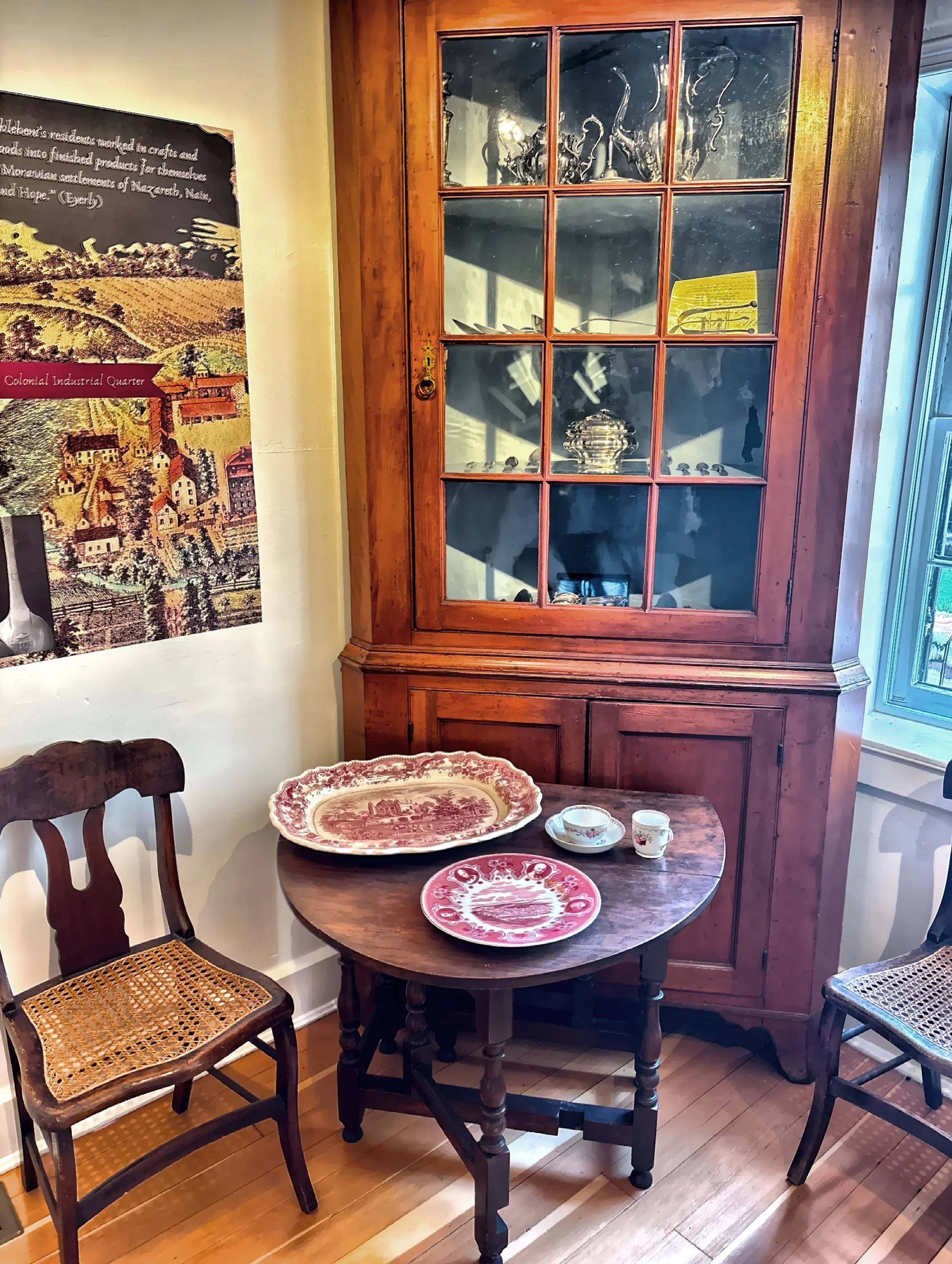  This exhibit shows the history of hospitality in the Moravian community. 