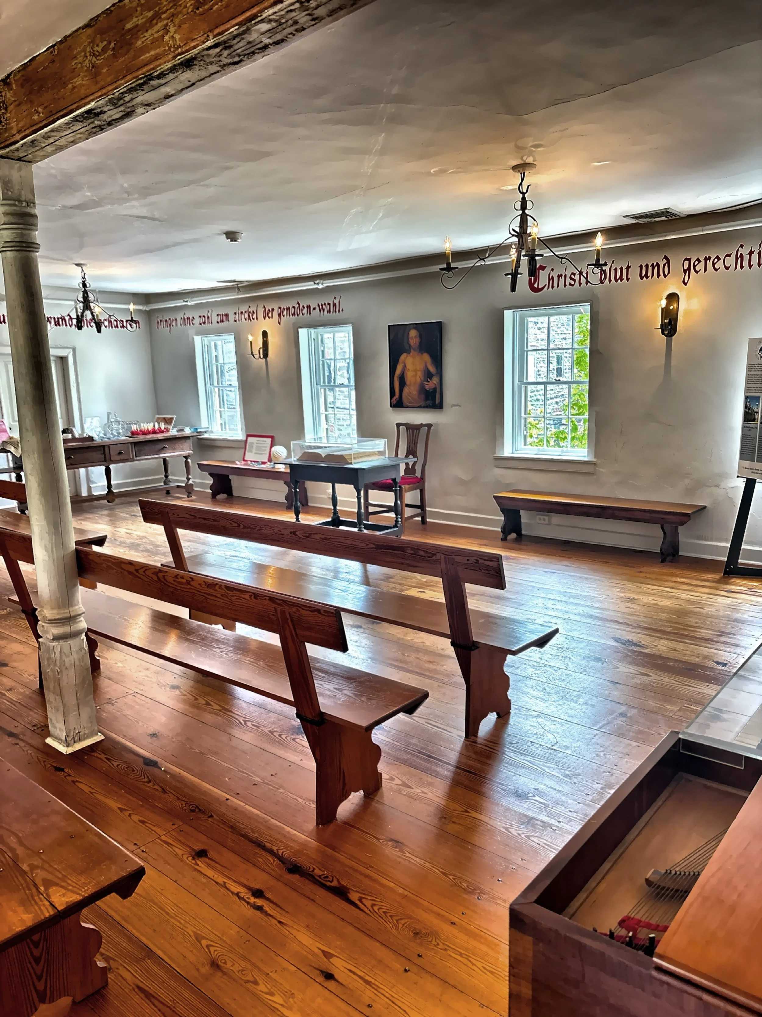  On the second floor of the Gemeinhaus is the Saal, the community’s first place of worship. 