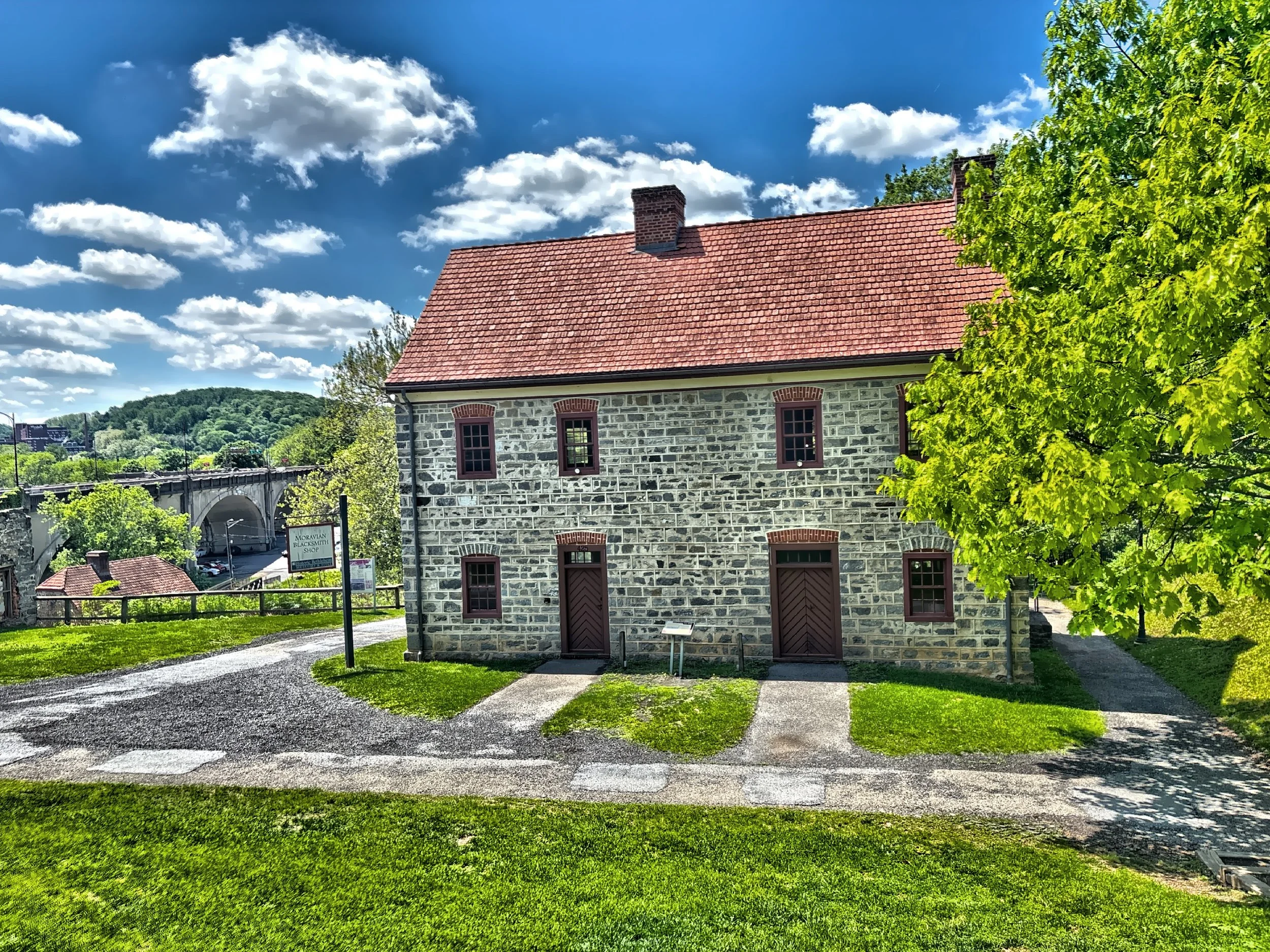  This is a reconstructed 1750 Smithy, also known as the Blacksmith Shop. 