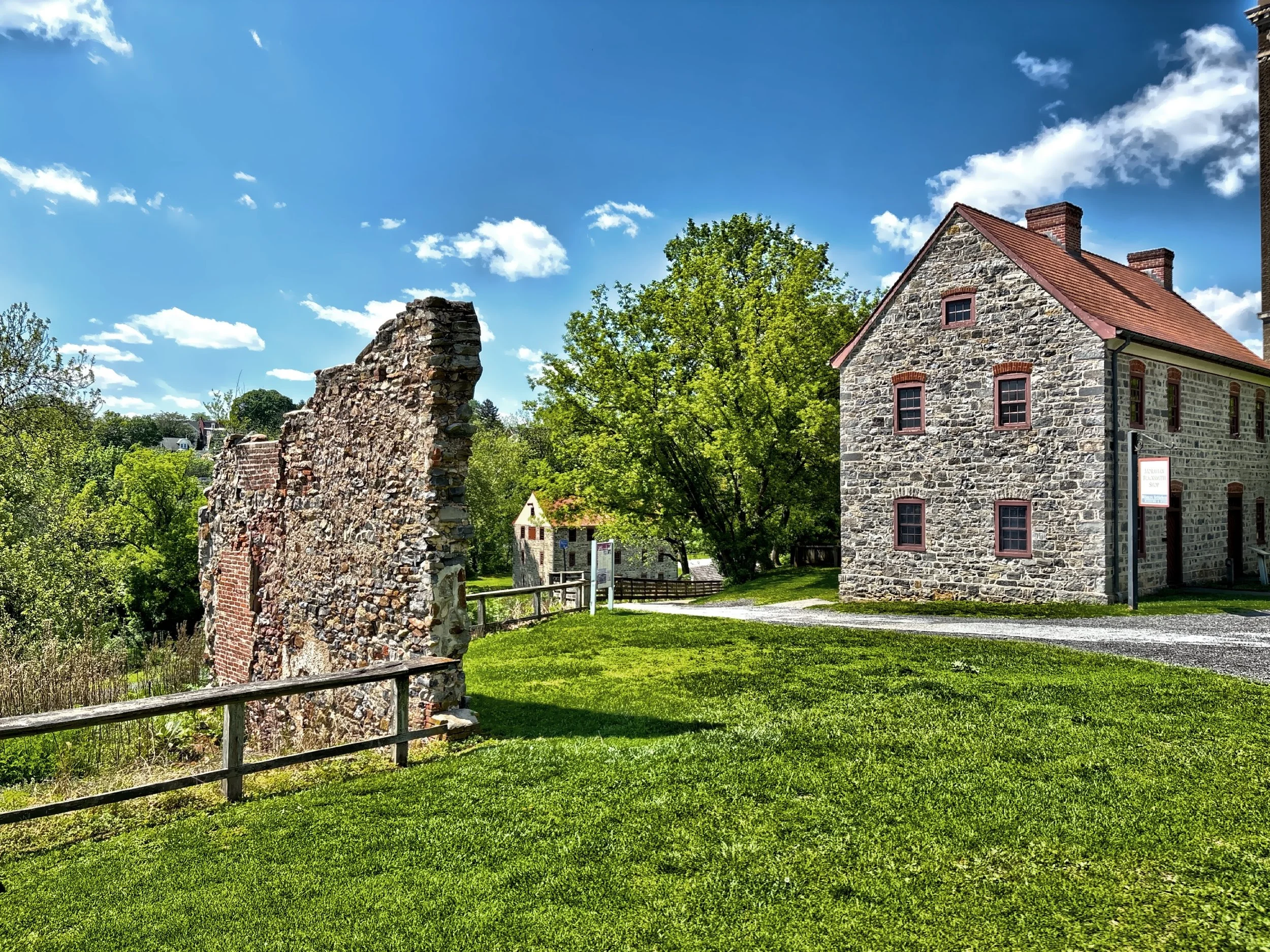 The following images are of the Colonial Industrial Quarter, which is considered the first industrial park in the United States. Thirty-five crafts, trades and industries were established here including a butchery, tannery, clockmaker, tinsmith, pew