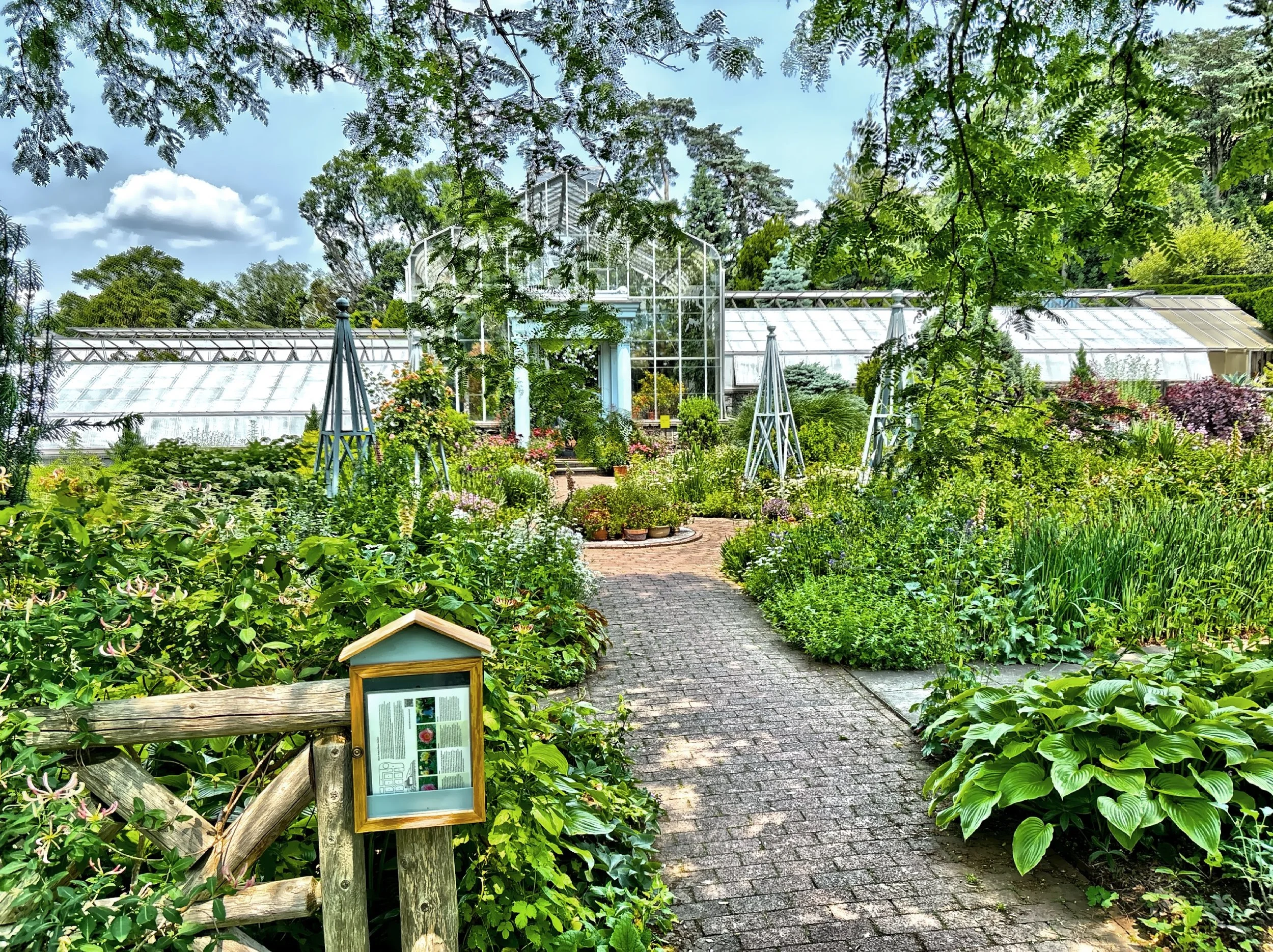  The Marco Polo Conservatory built between 1906-1907 was originally called The Palm House and was one of two greenhouses Perkins added to the property. Today it houses cacti, tropical plants, and palms. 