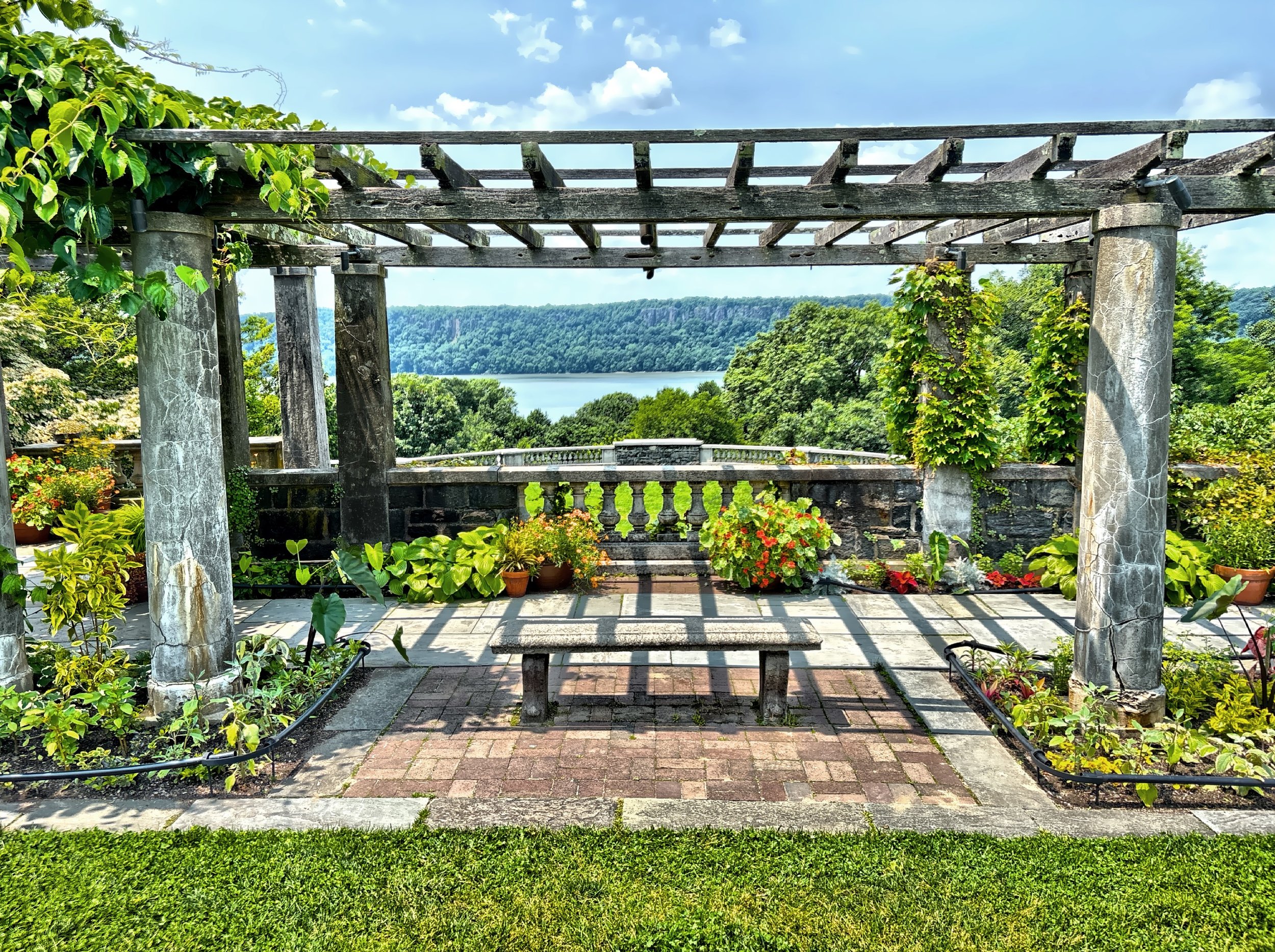  Set on top of a steep embankment this grand platform for enjoying the majestic view was built on top of the entrance to the underground recreation building, 