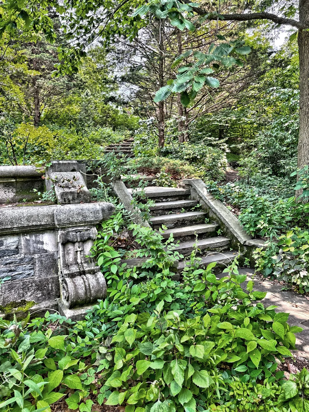  Stairways and paths lead you through the garden areas. 