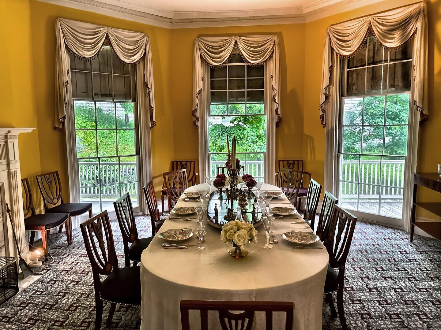 The dining room at Hamilton Grange National Memorial Hamilton, a historic house museum within St. Nicholas Park in the Hamilton Heights neighborhood of Manhattan in NY operated by the National Park Service, the structure was the only home ever owned 