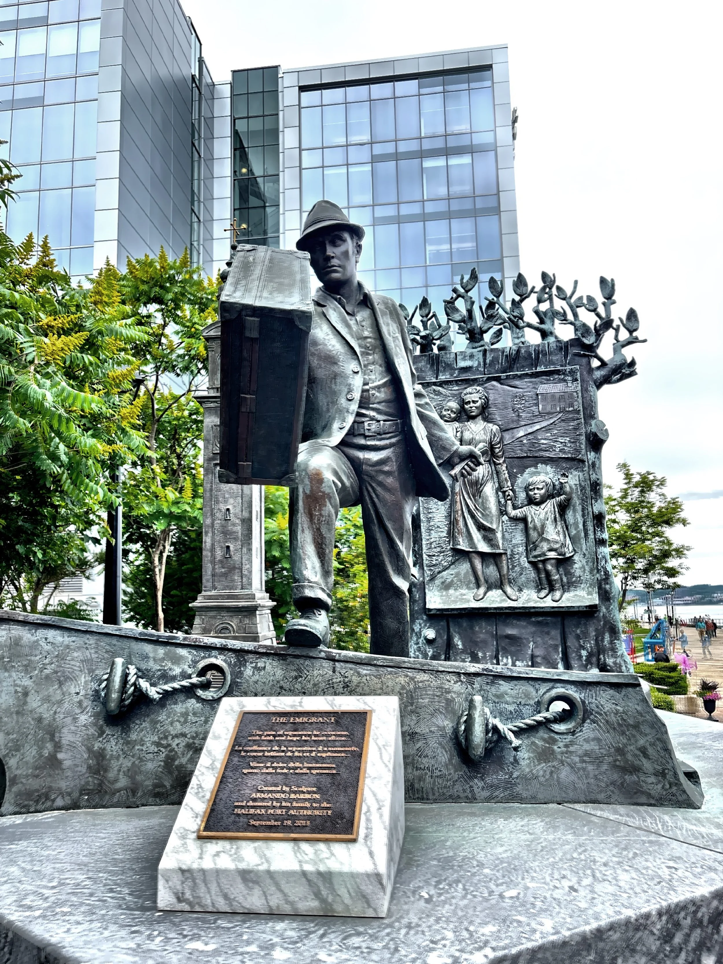  “The Emigrant Statue” erected in 2013, honoring those who left their homes to find a new life in Canada. 