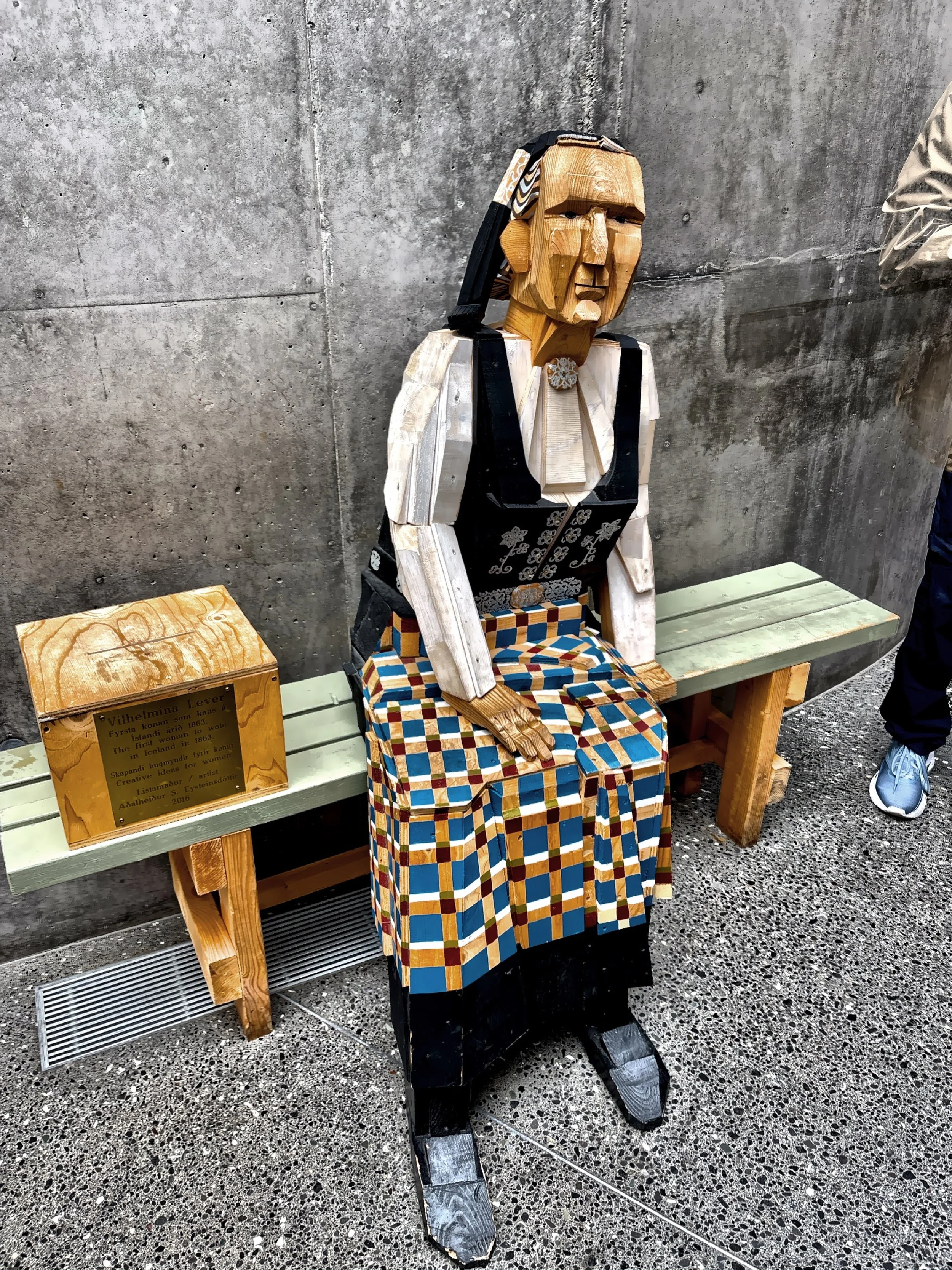  A sculpture of Wilhelmina Lever created by Islandic artist Adalheidur Eyesteinsdottir on display at the Hof Cultural Center. Wilhelmina was one of the first women in Akureyri to fight for women’s rights in 1863. 