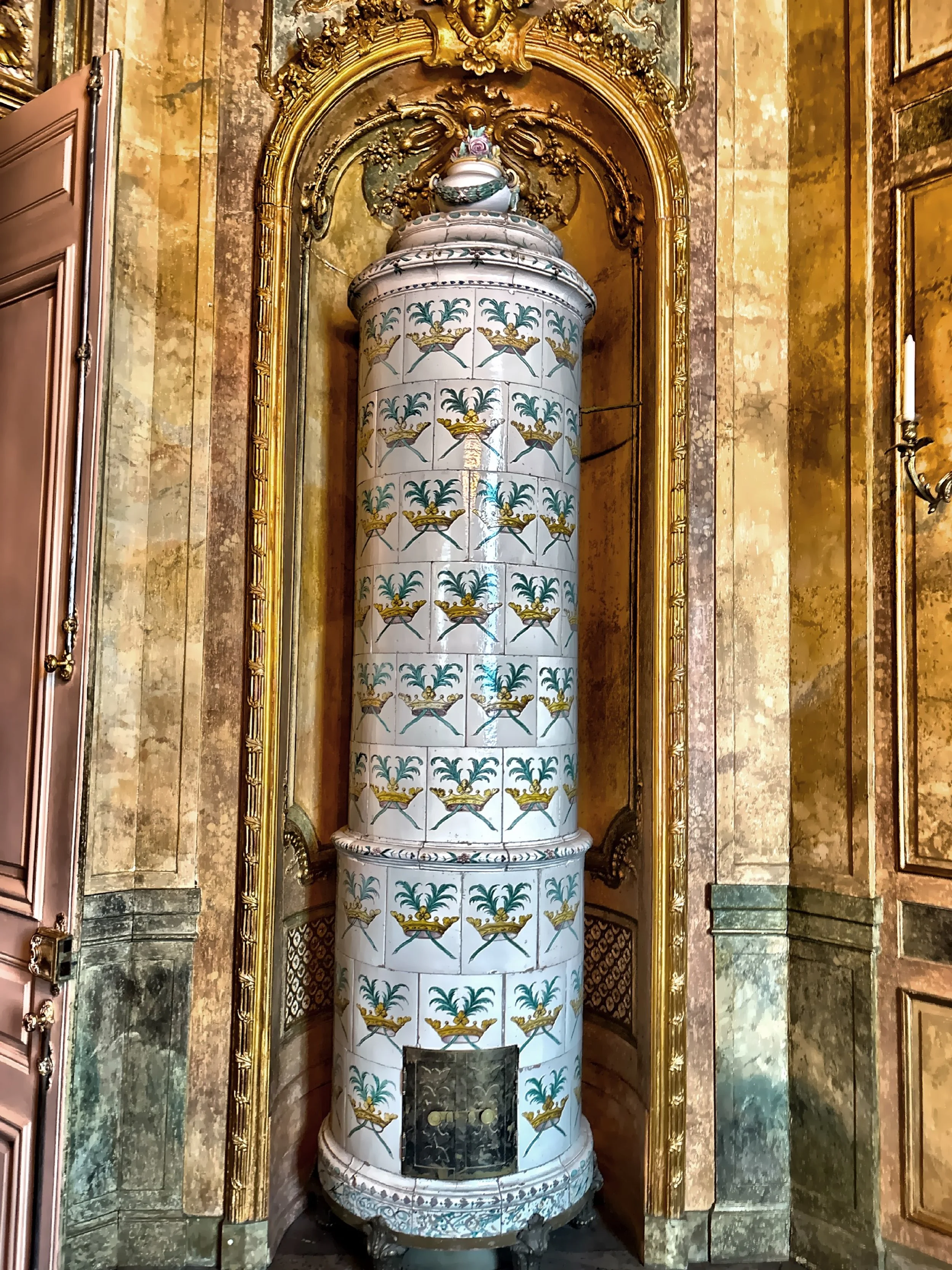  A beautifully decorated wood stove 