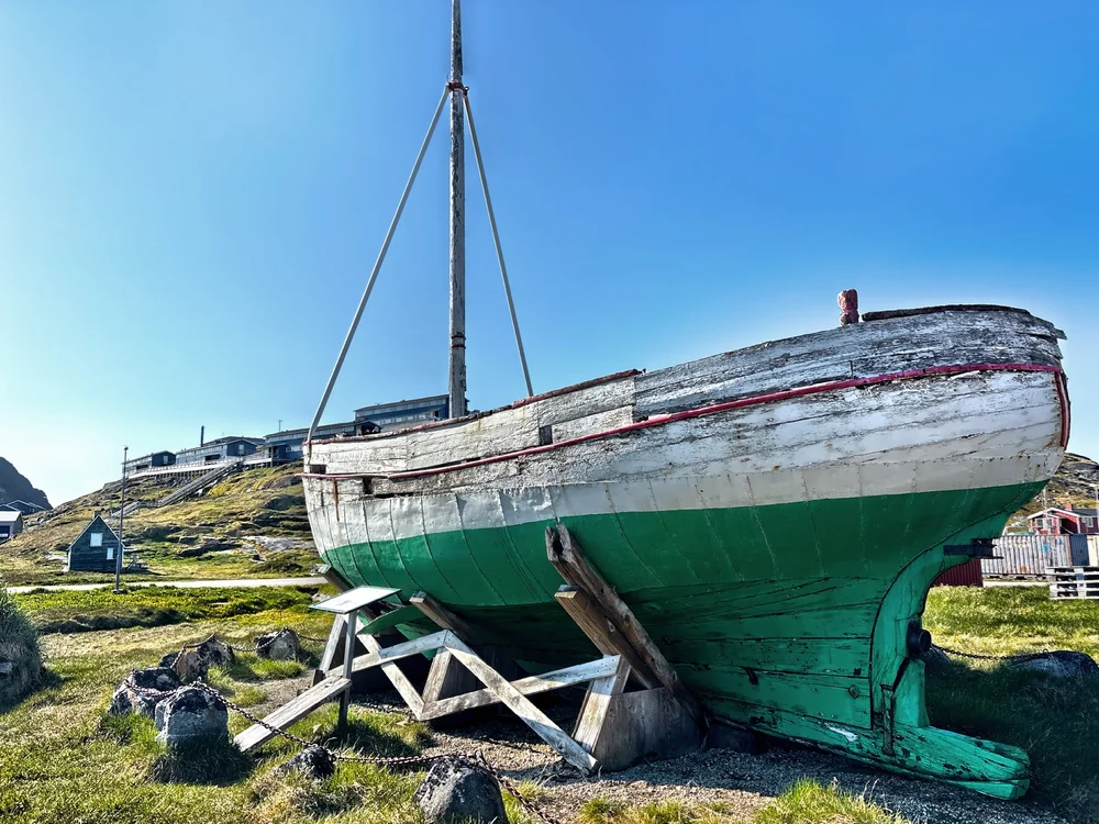  An old shipwreck on display 