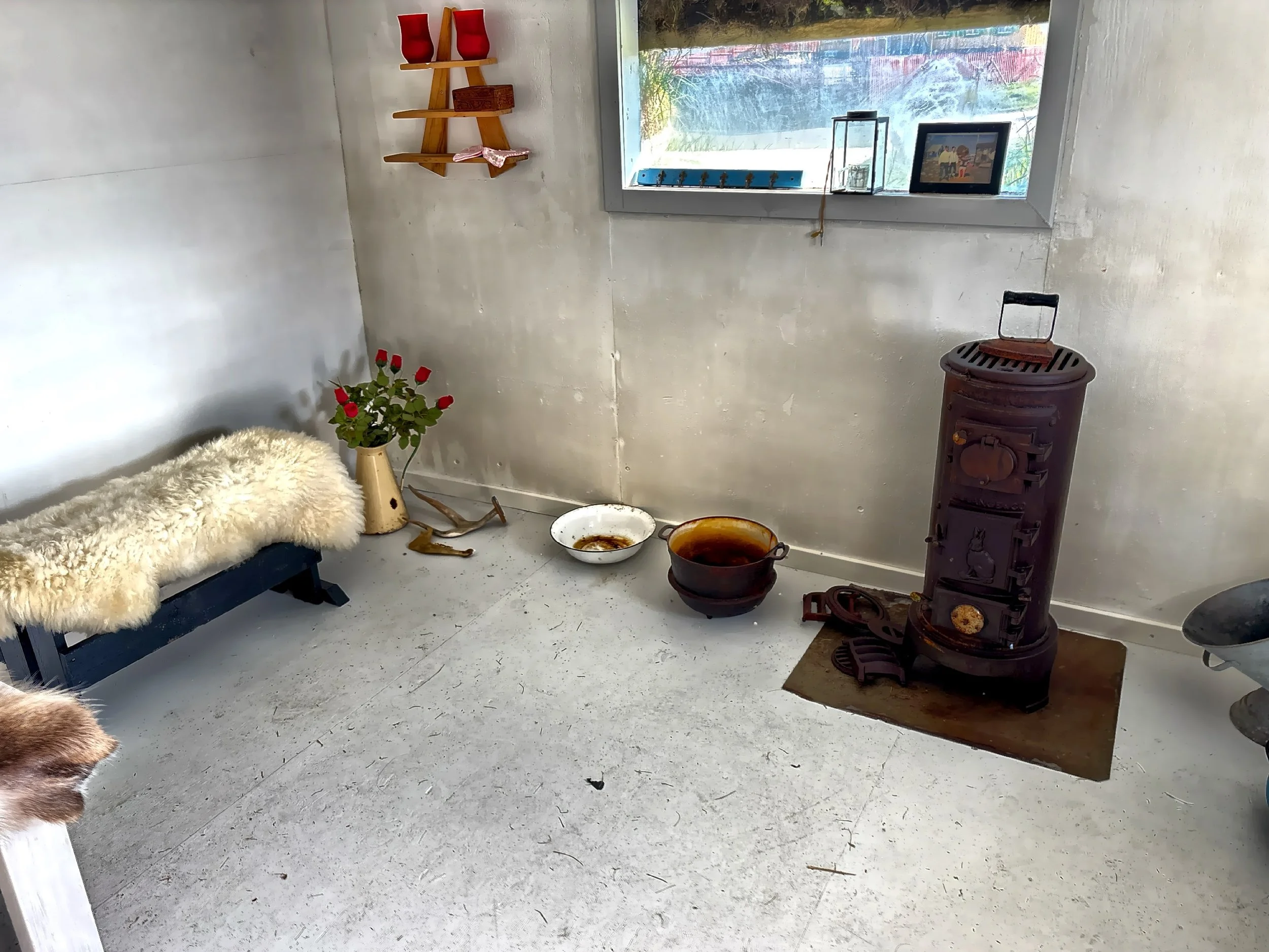  The interior of a sod hut 