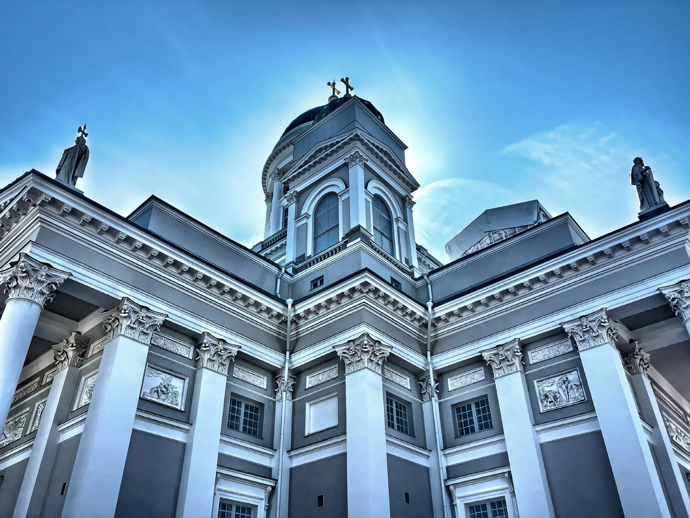  The Neo-classical Helsinki Cathedral in the city’s historical center.  