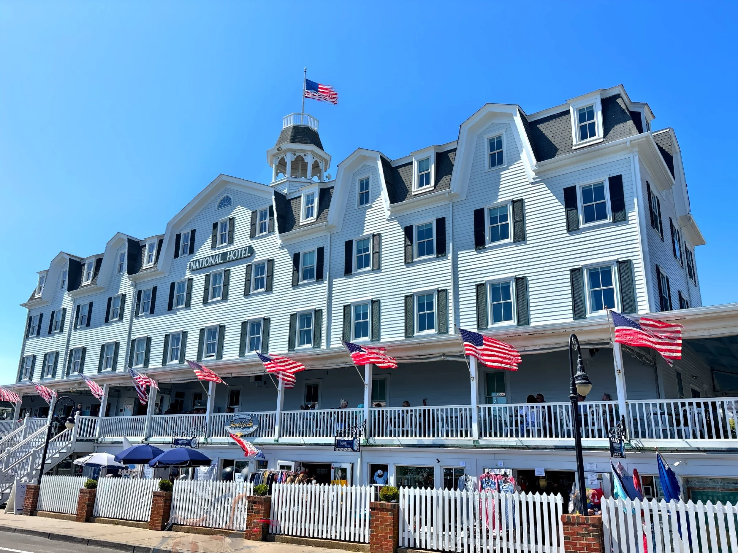  The National Hotel, one of the quaint Old Harbor hotels lining the shore. 