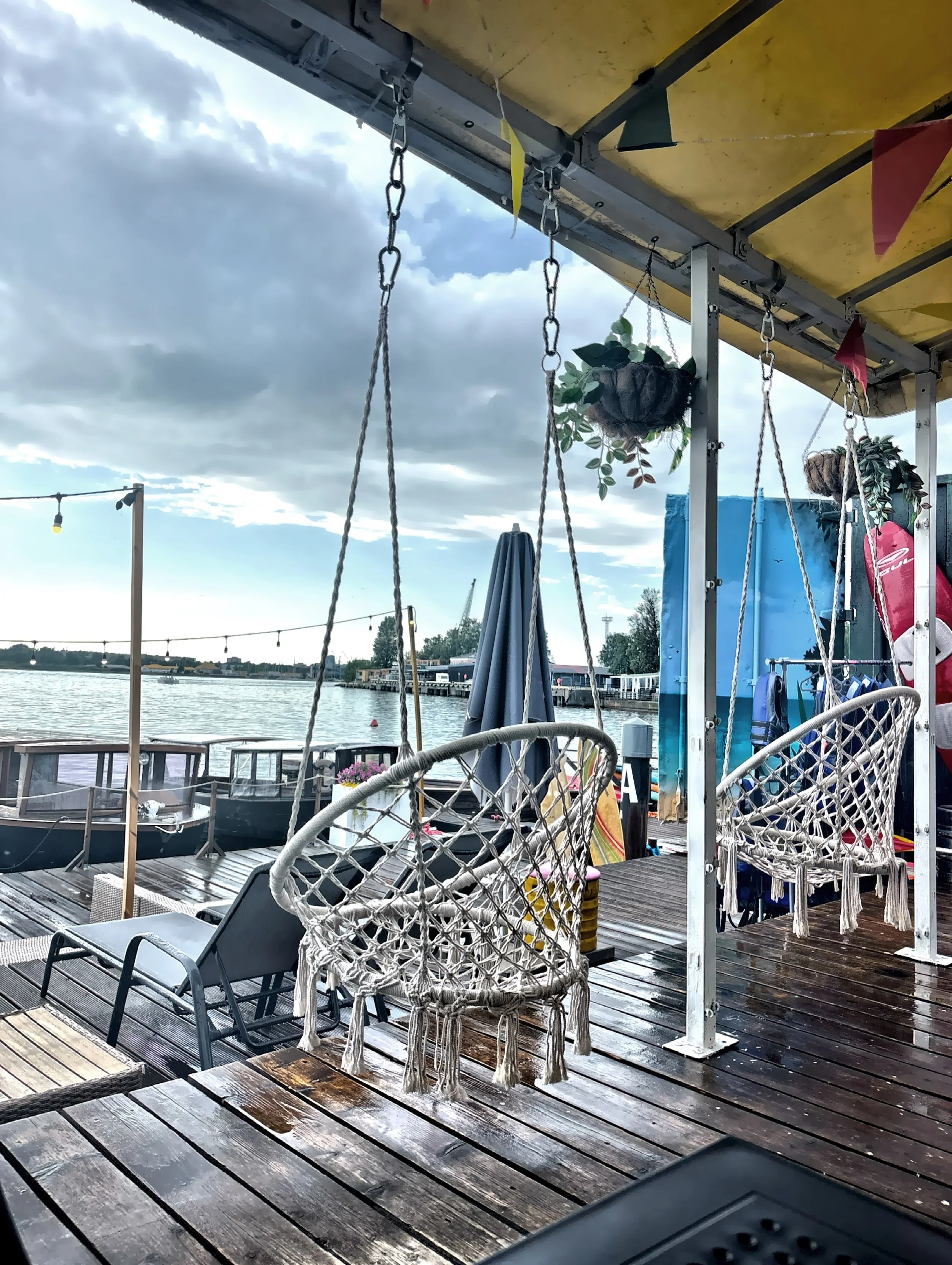  Waiting area for a Riga Canal tour  