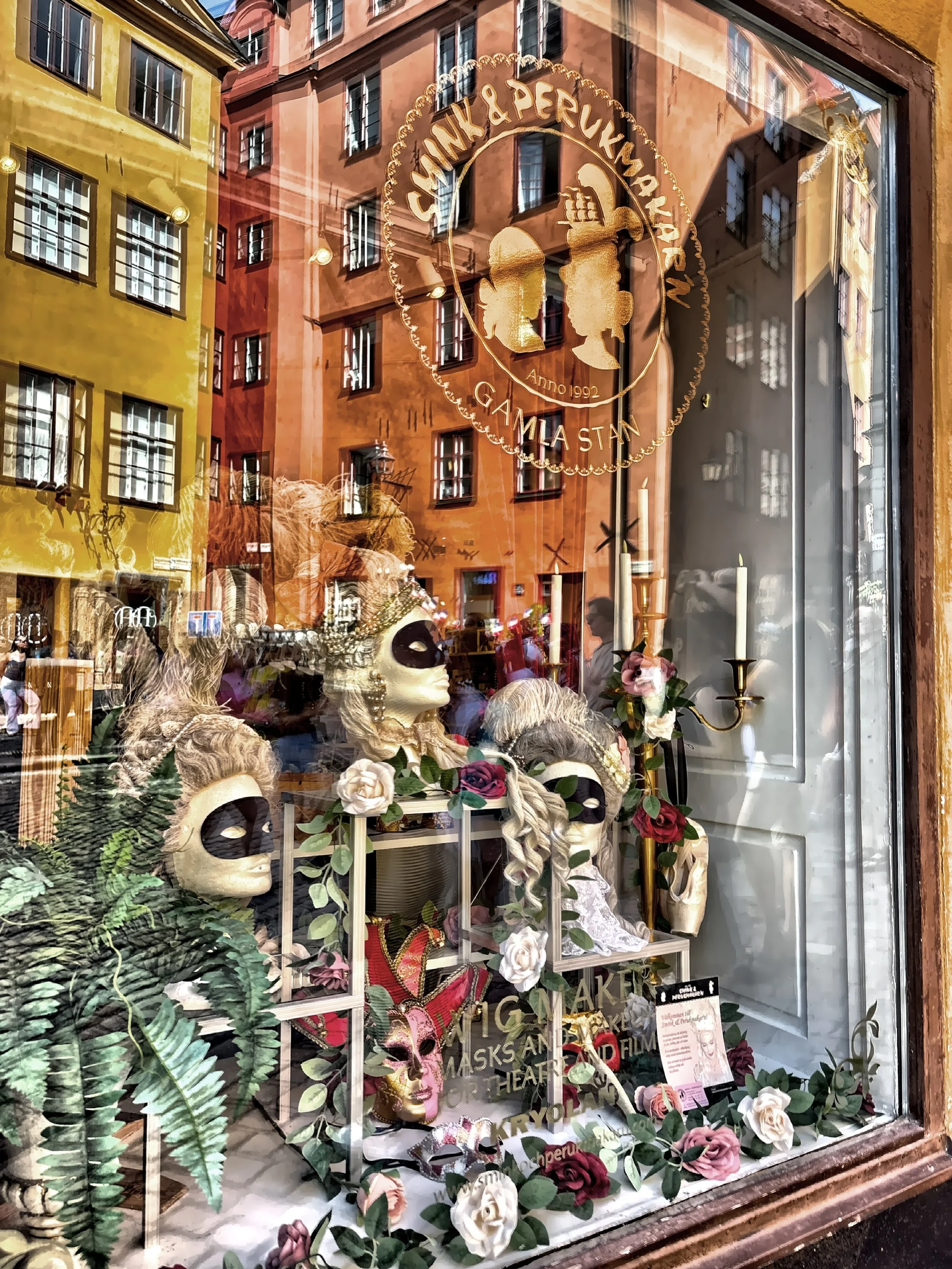  The storefront of Chink &amp; Perukmakarn, which sells masks and wigs. 