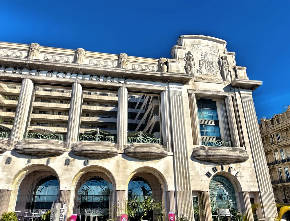  This is the Palais de la Mediterranean, a historic building that is now a lthe Hyatt Regency Nice hotel and casino complex. 