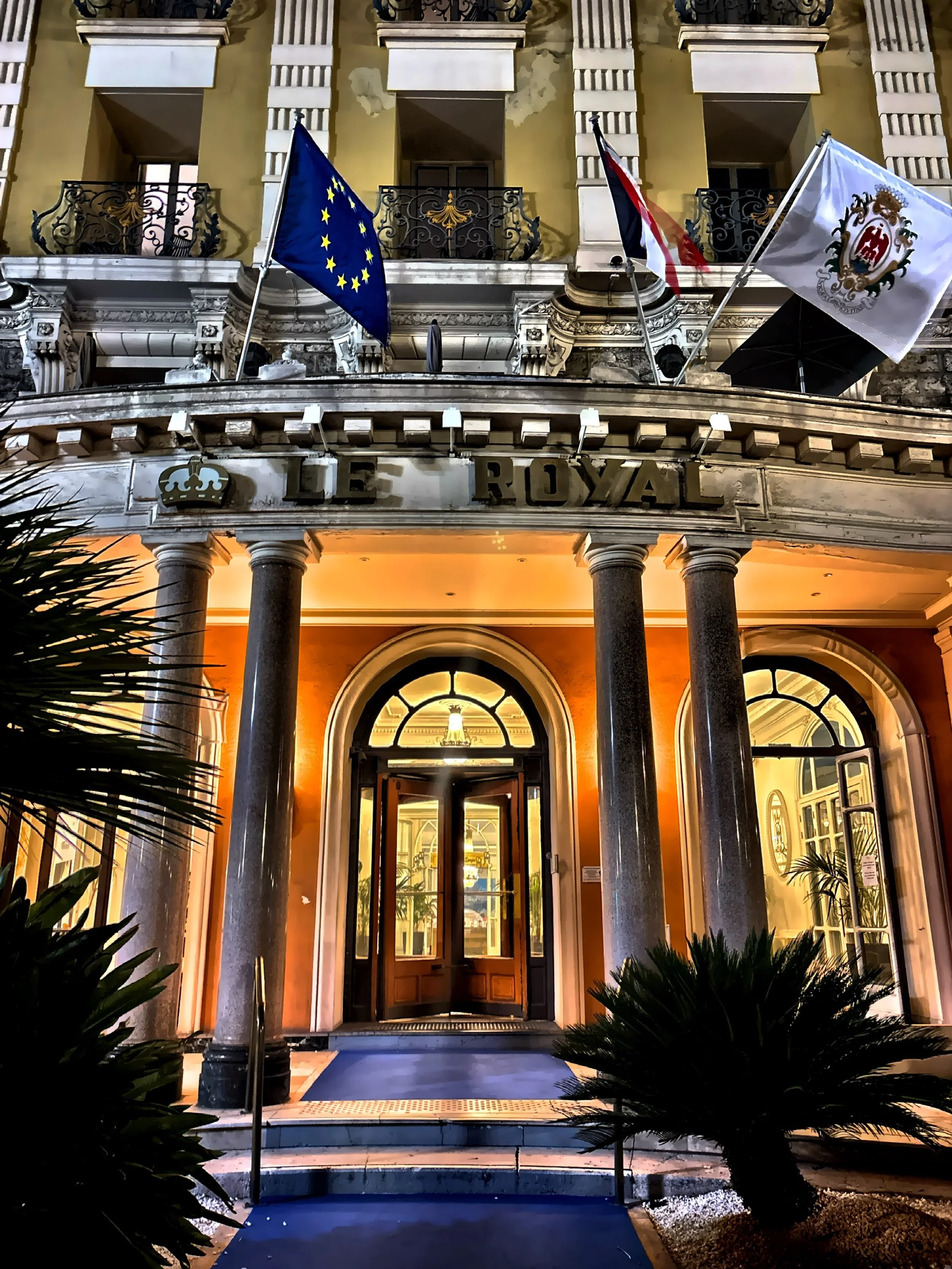 The entrance to Belle Epoque-style Hotel Le Royal. 