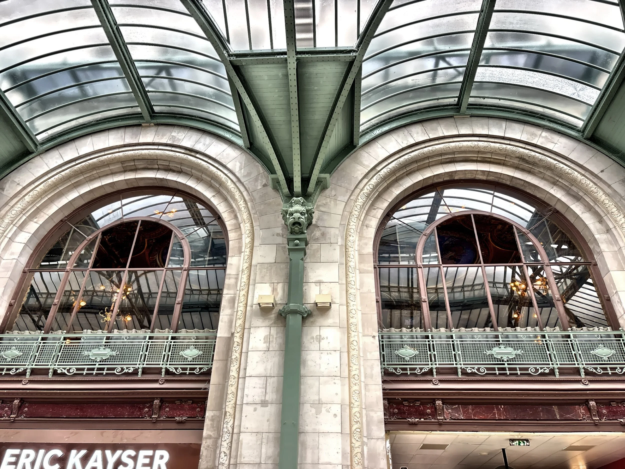  View of the restaurant from inside the train station. 
