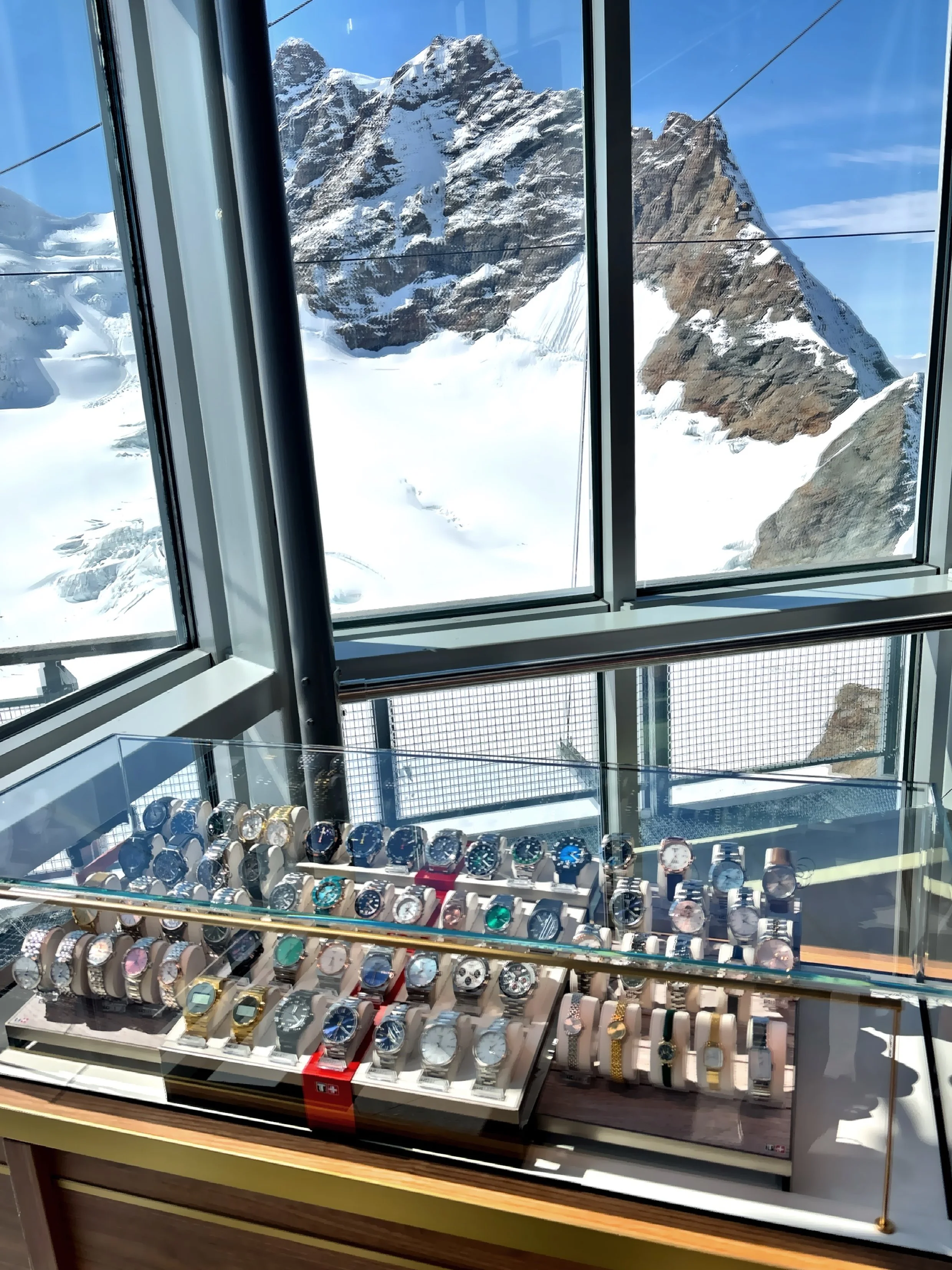  Some of the watches being sold in the shops at the top. 