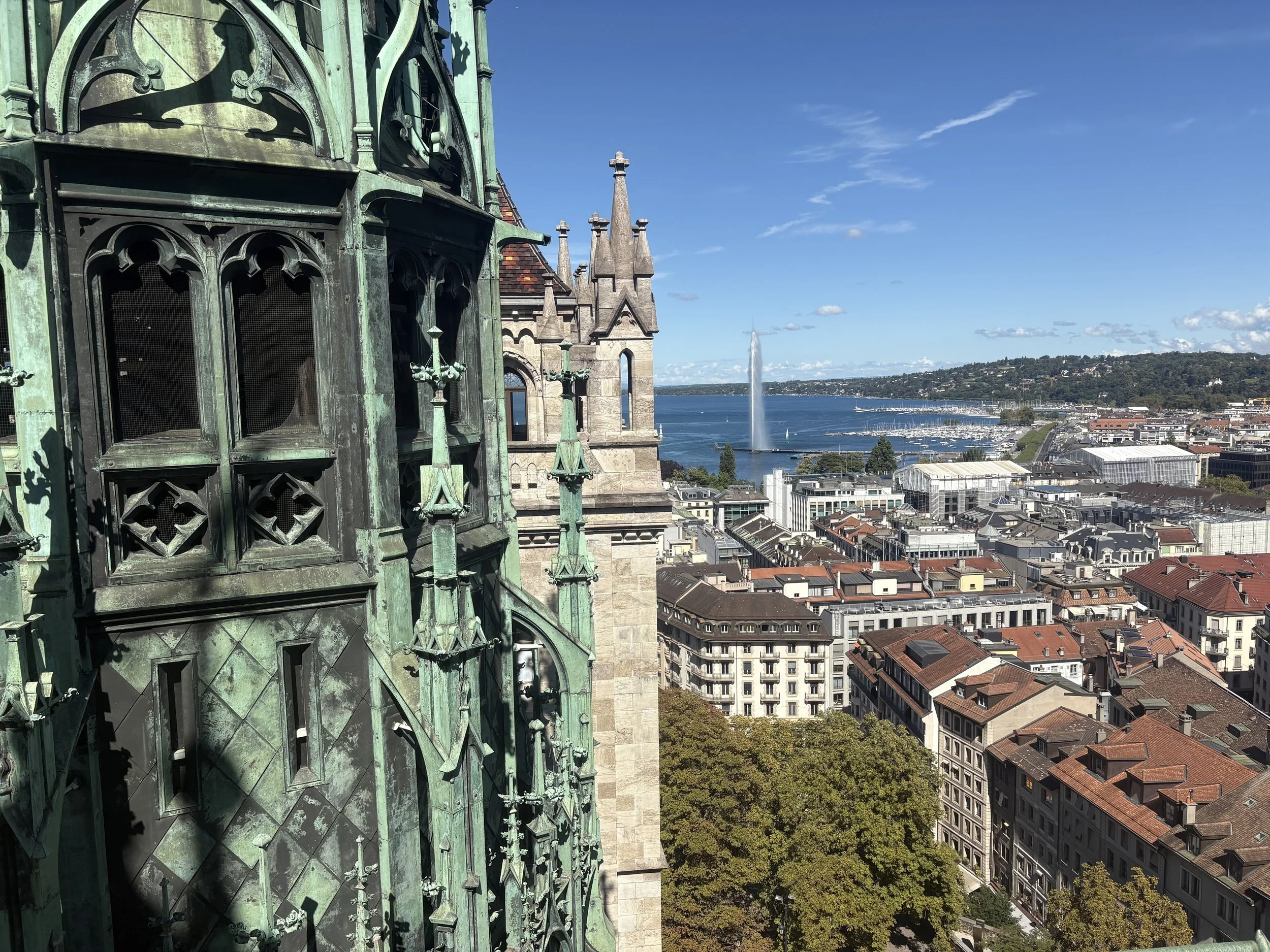  The views of the city and lake from the towers. 