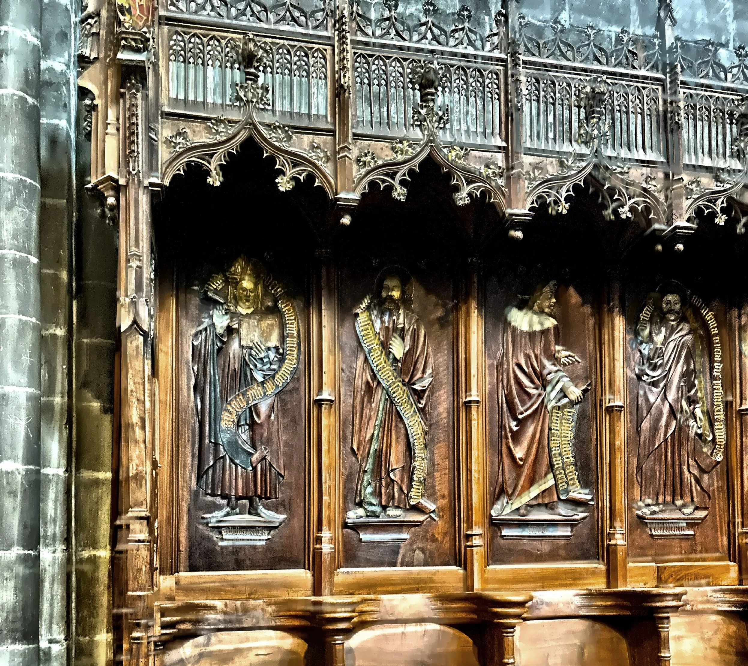  A potion of the wooden choir stalls. 