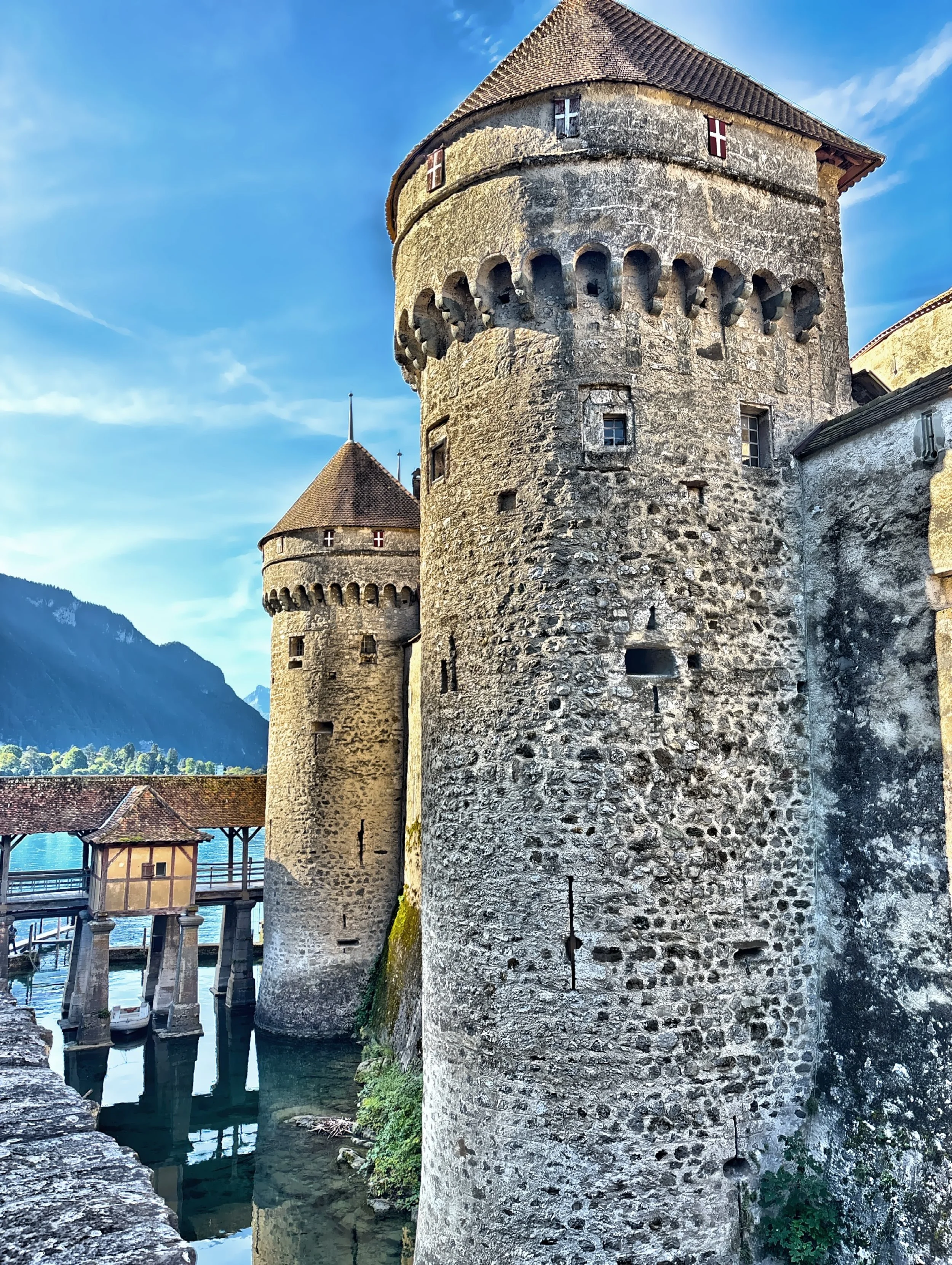  The tower, where you can climb for sweeping views of Lake Geneva and the Alps. 