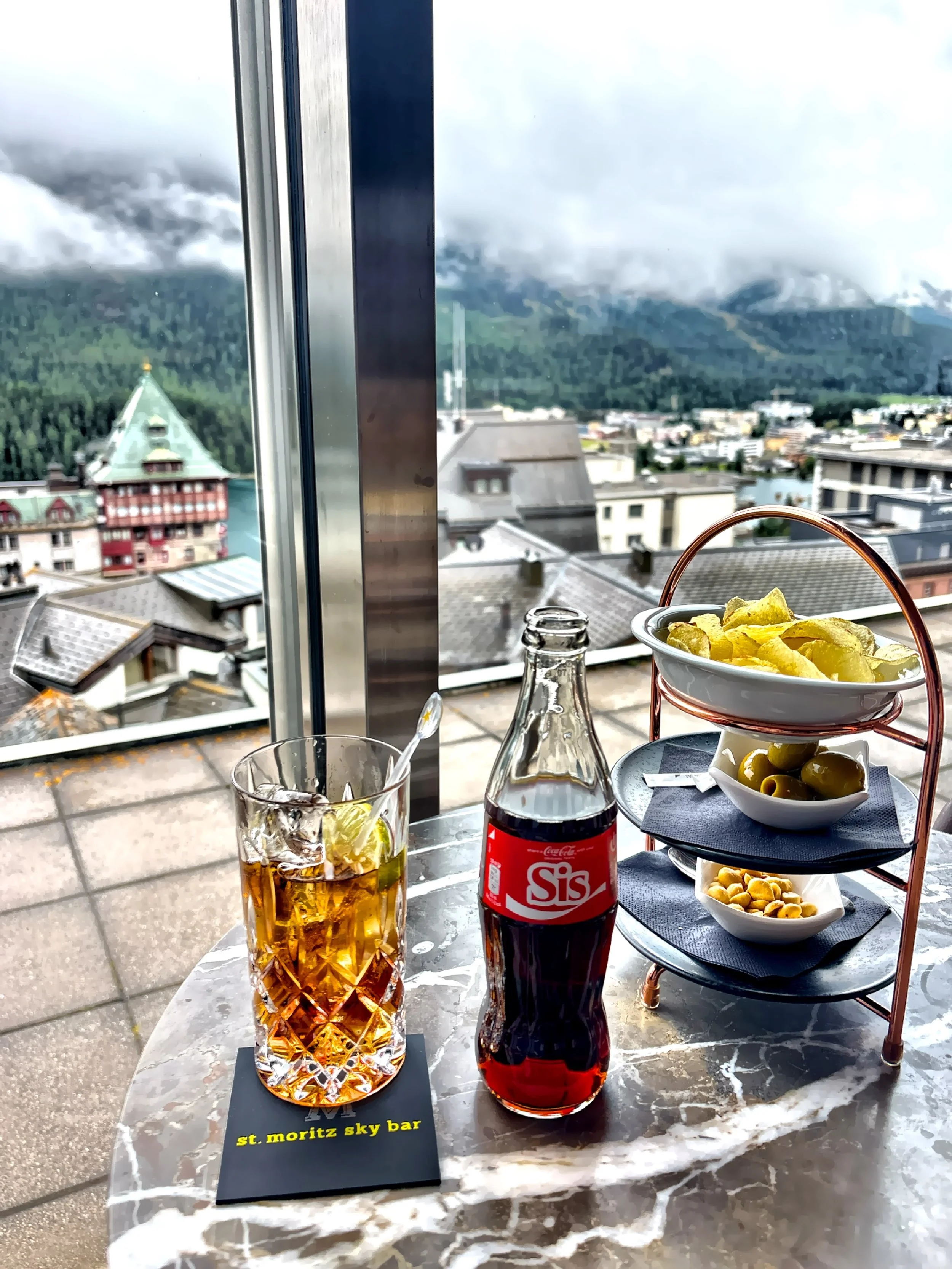  Drinks on the rooftop of the Art Boutique Hotel Monopol at Sky Bar offers an awesome view of sweeping vistas over the rooftops of the valley, down toward Lake St. Moritz, and out to the surrounding Alpine peaks. 