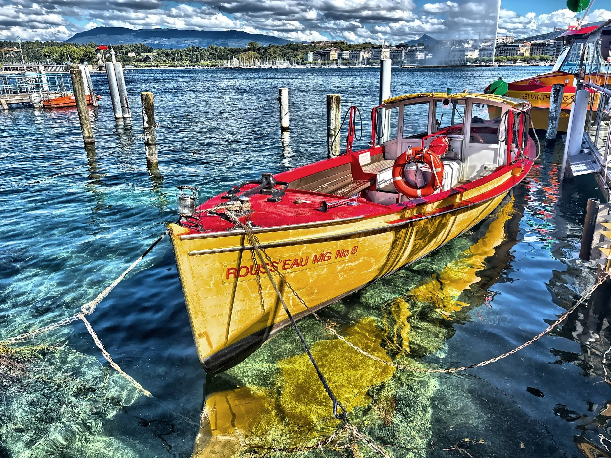  One of the Mouettes Genevoises, which are small public transport water taxis. 