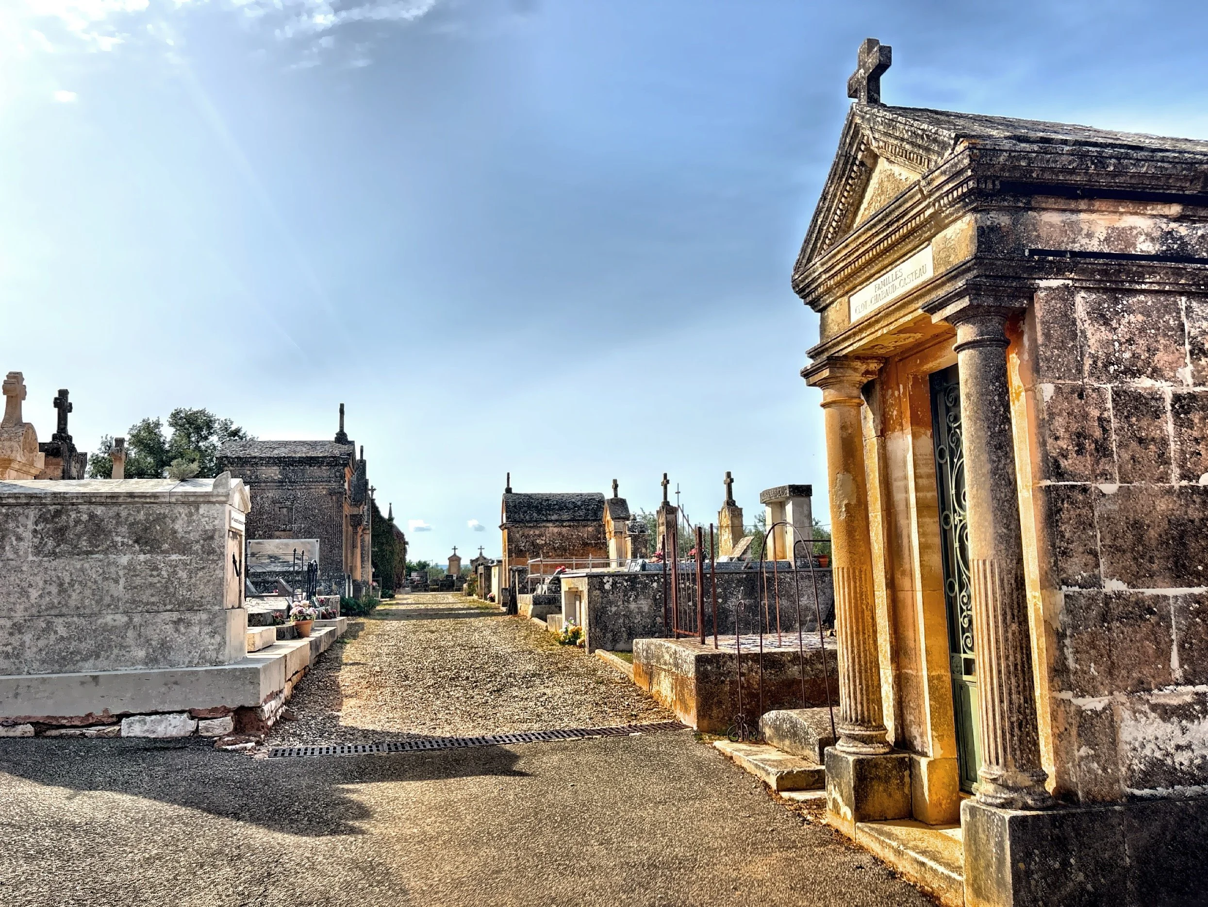  Graves and mausoleums in a local cemetery. 