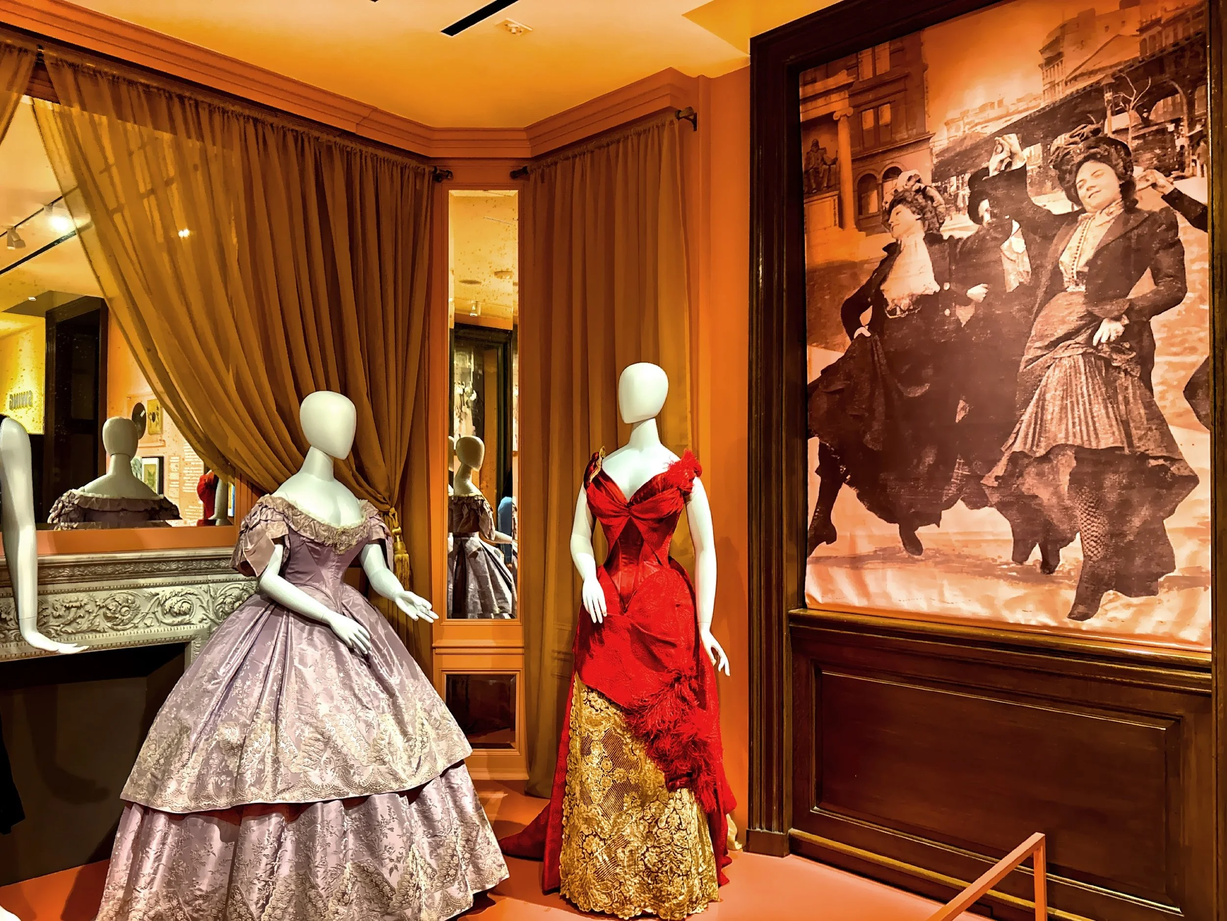  Gilded Age New York is represent by these 19th century ball gowns. 