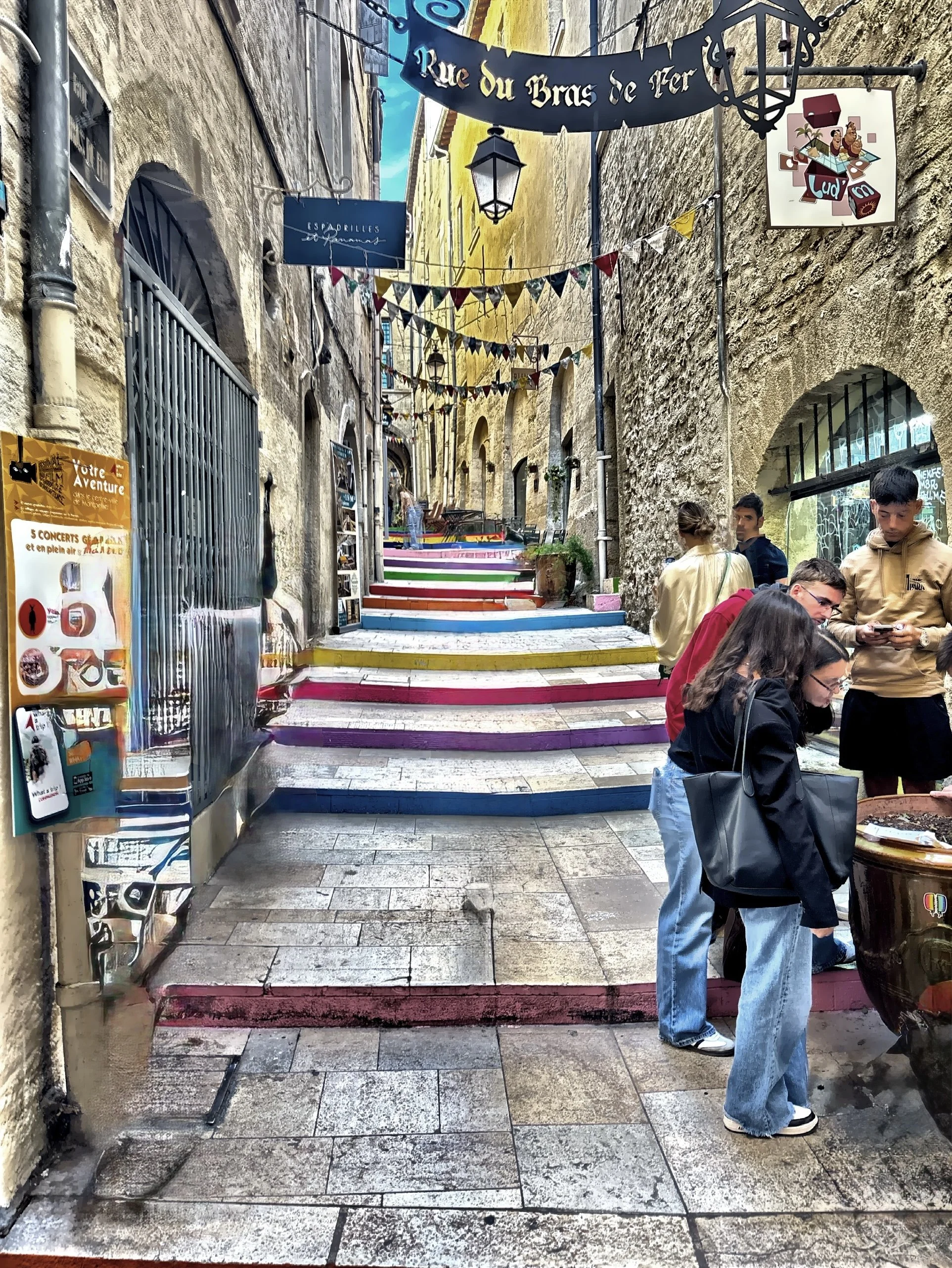  The Rainbow Stairs at Rue du Bras de Fer. 