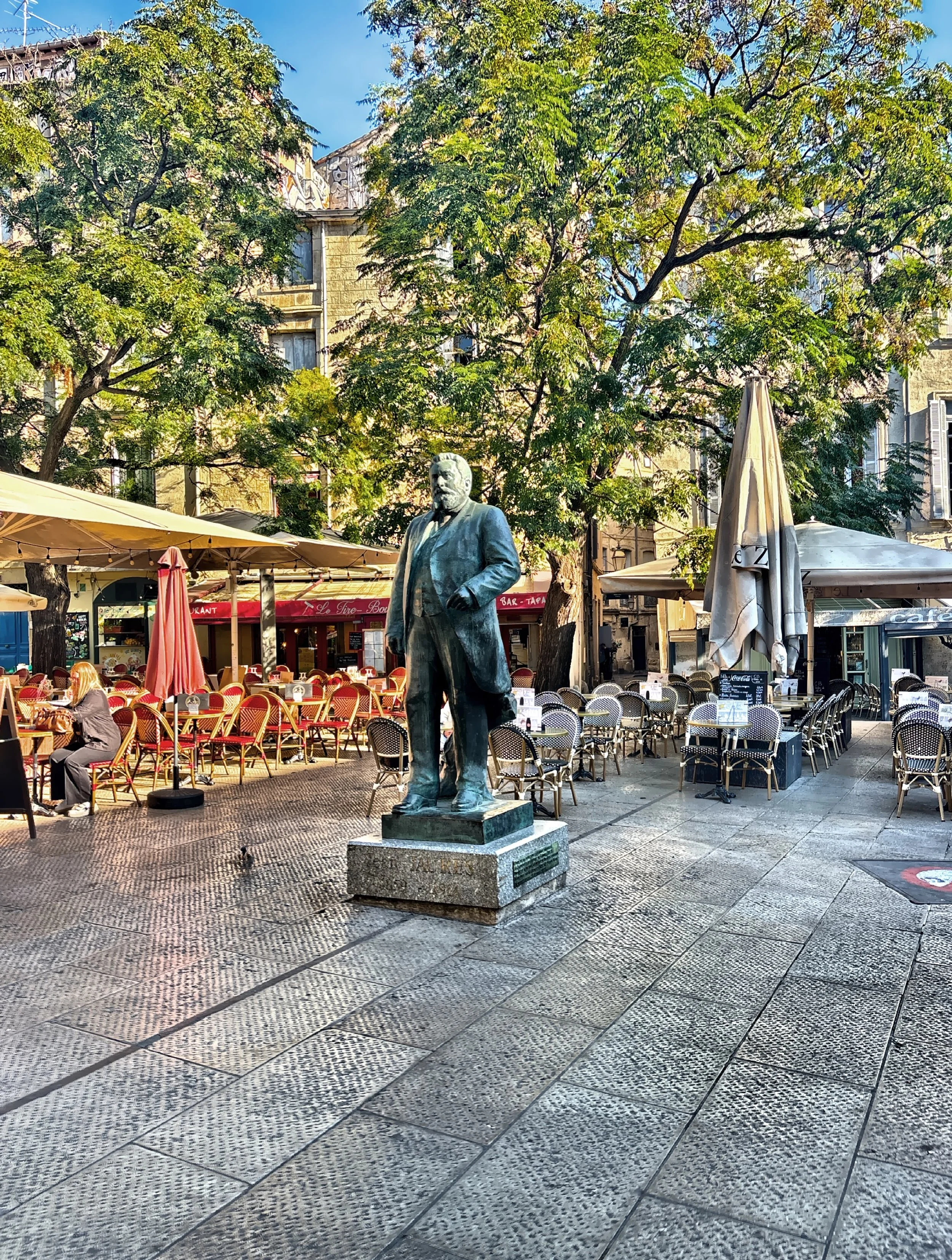  A statue of prominent French Socialist leader Jean Jaures in the Place Jean Jaures square.  